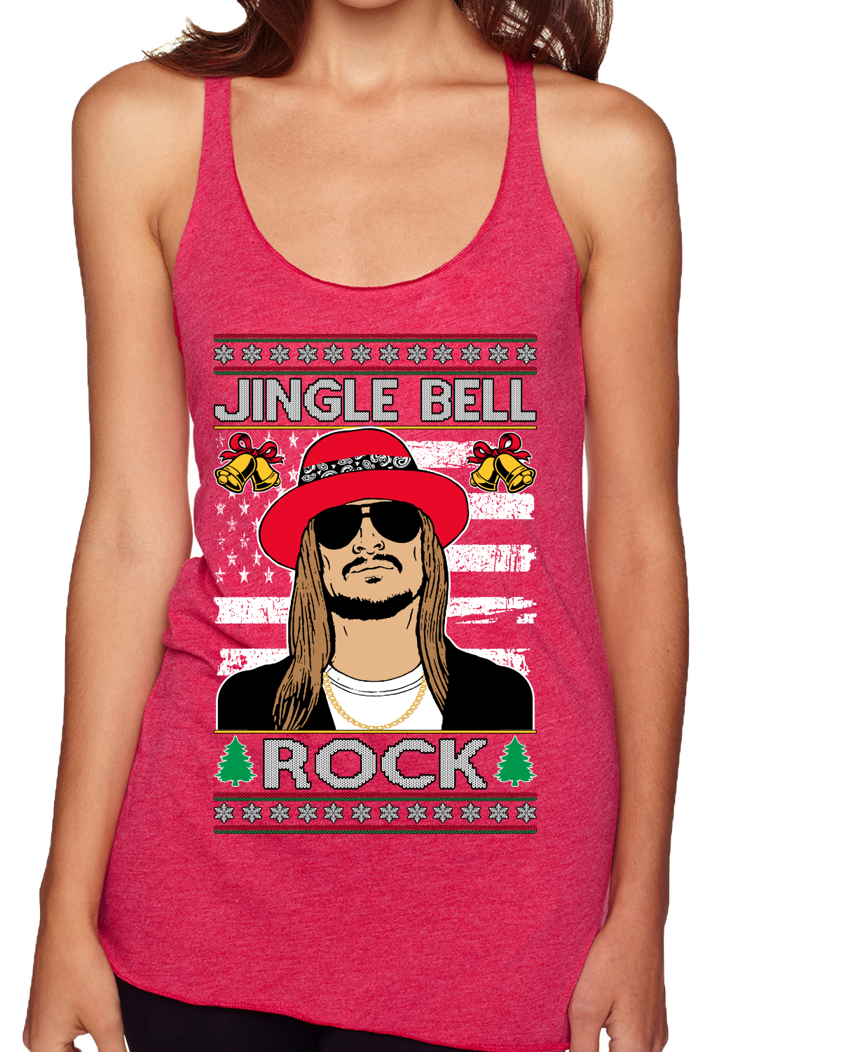 Jingle Bell Rock Kid Rapper Country Music TriBlend Racerback Tank Top