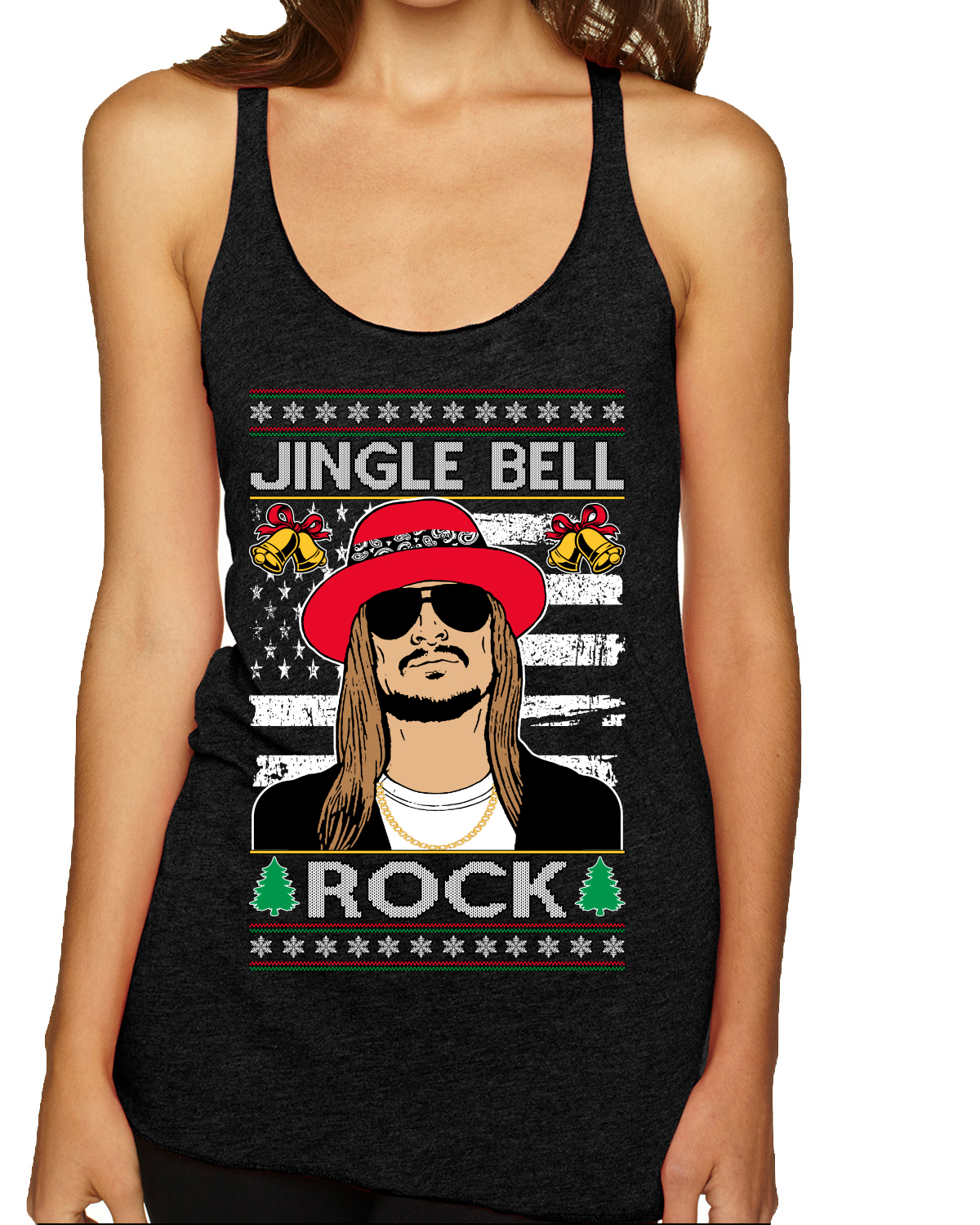 Jingle Bell Rock Kid Rapper Country Music TriBlend Racerback Tank Top