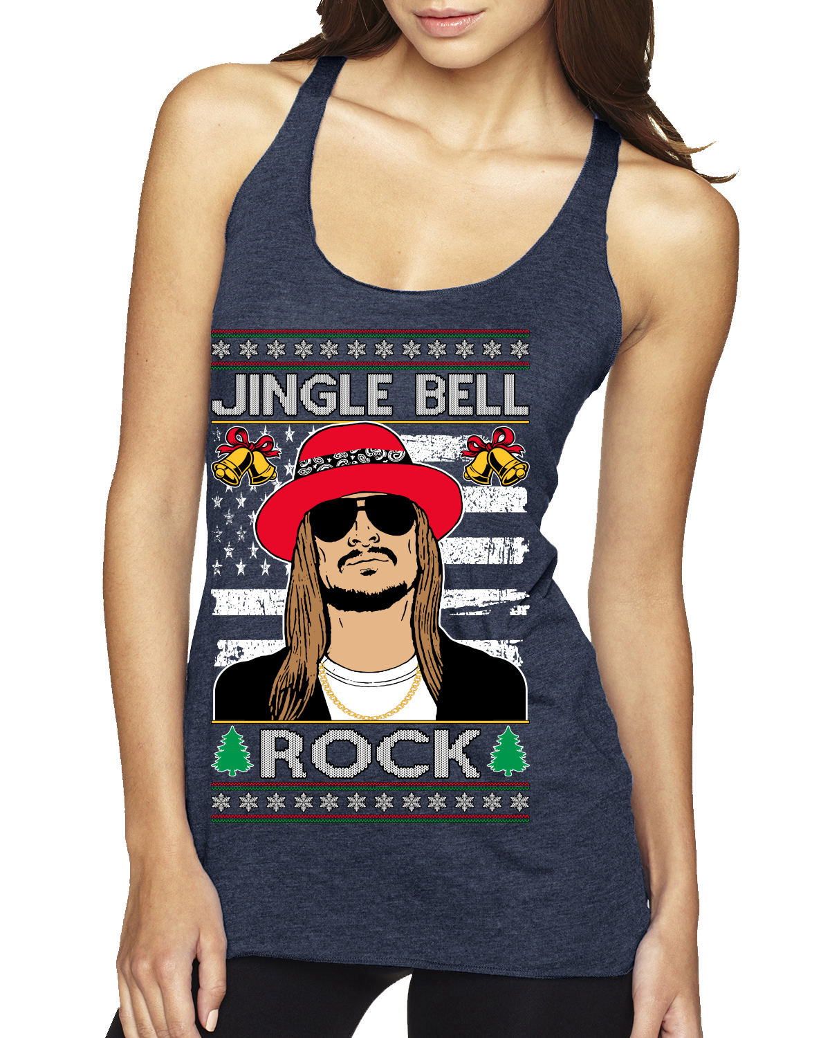 Jingle Bell Rock Kid Rapper Country Music TriBlend Racerback Tank Top