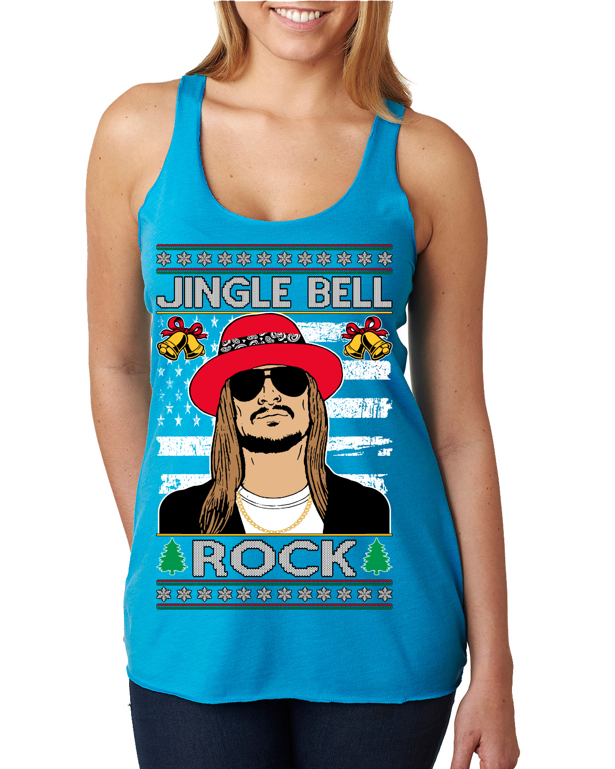 Jingle Bell Rock Kid Rapper Country Music TriBlend Racerback Tank Top