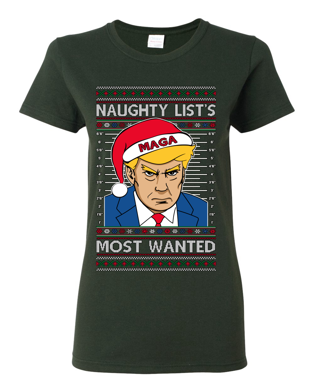 Camiseta gráfica para mujer Naughty List's Most Wanted Trump Mugshot - Imagen 5 de 13