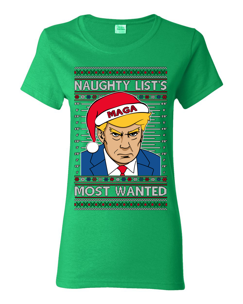 Camiseta gráfica para mujer Naughty List's Most Wanted Trump Mugshot - Imagen 7 de 13
