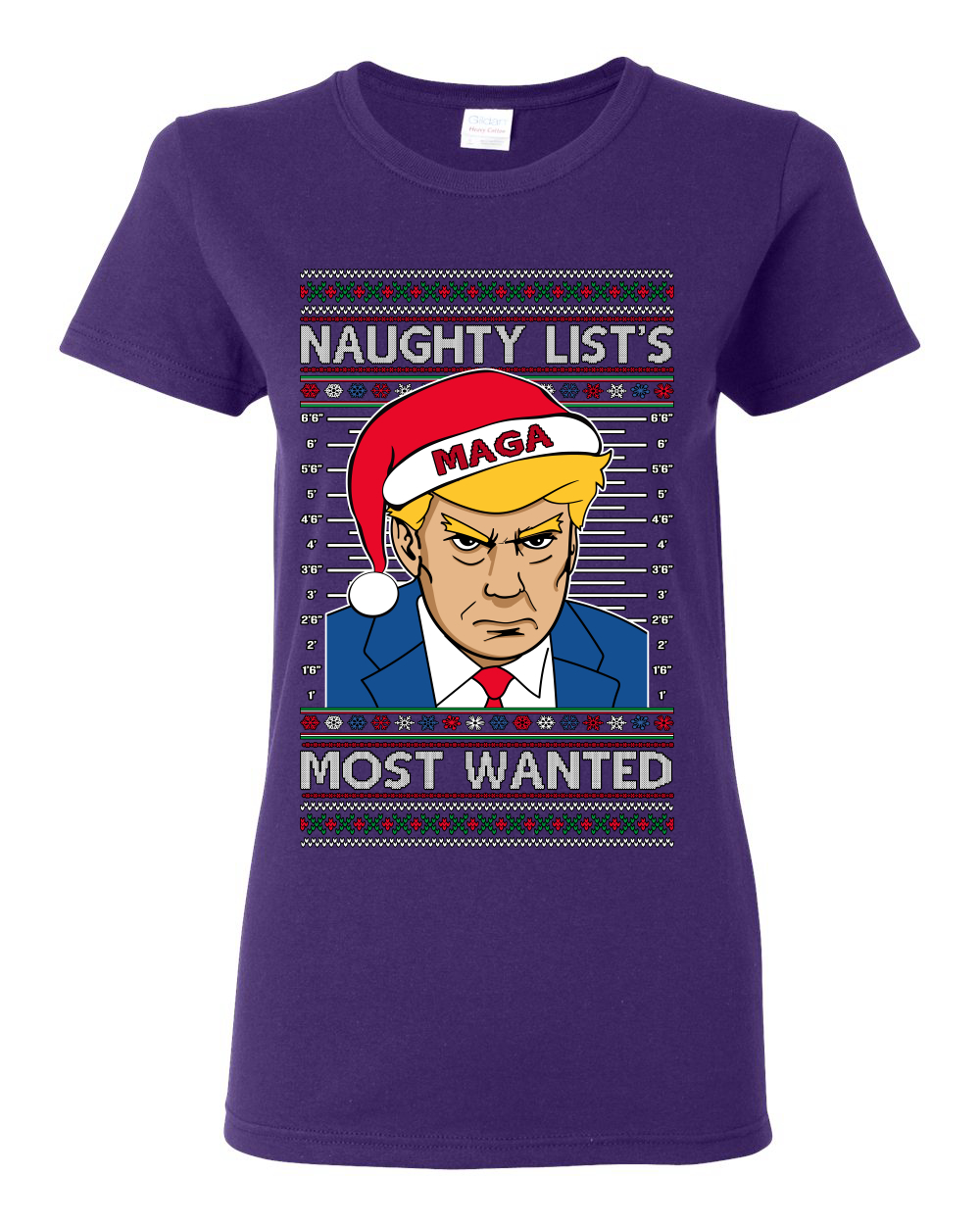 Camiseta gráfica para mujer Naughty List's Most Wanted Trump Mugshot - Imagen 10 de 13