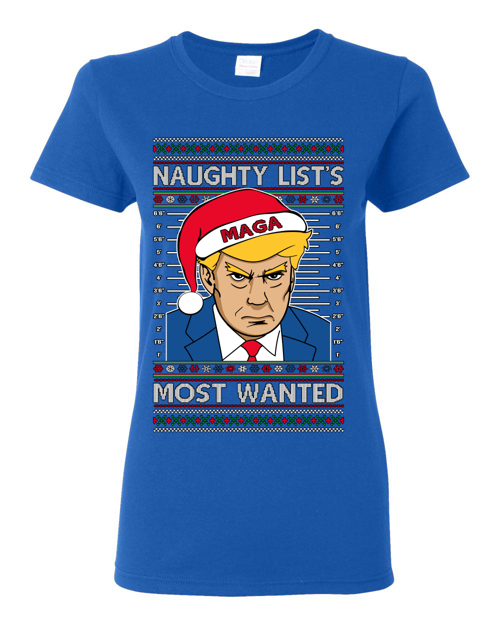 Camiseta gráfica para mujer Naughty List's Most Wanted Trump Mugshot - Imagen 12 de 13