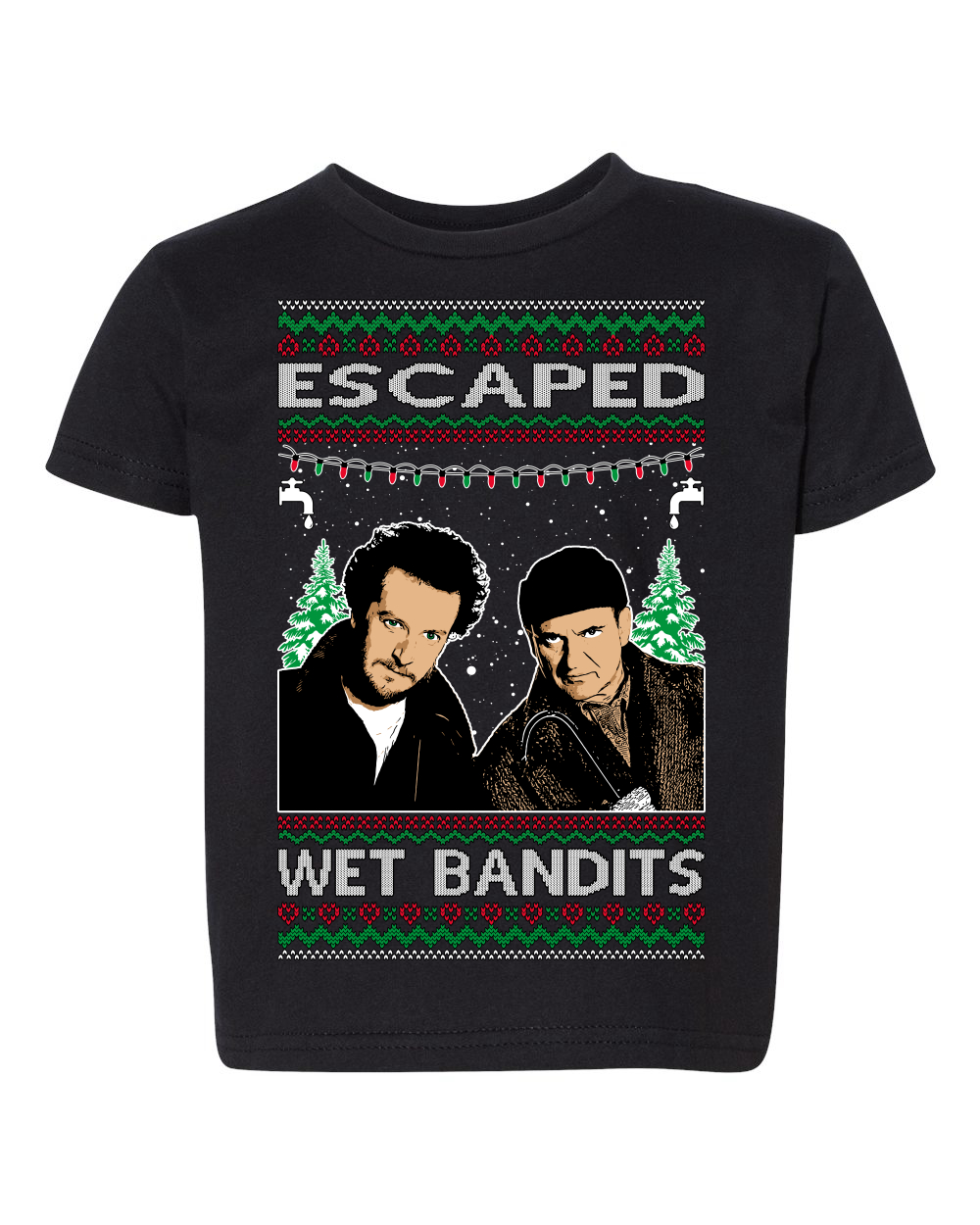 Grafik-T-Shirt Escaped Bandits klassisches Zuhause Urlaub Film Kleinkind Crew - Bild 5 von 6