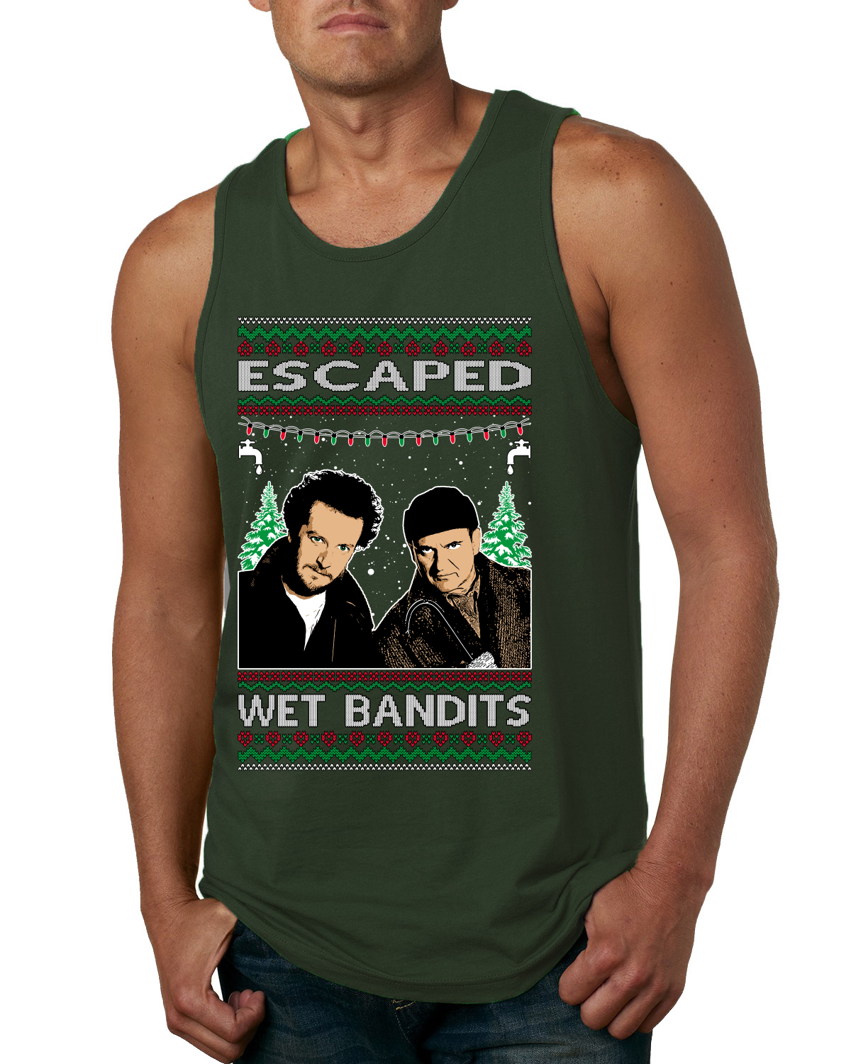 Camiseta sin mangas clásica de Escaped Bandits para hombre película de vacaciones en casa - Imagen 4 de 9
