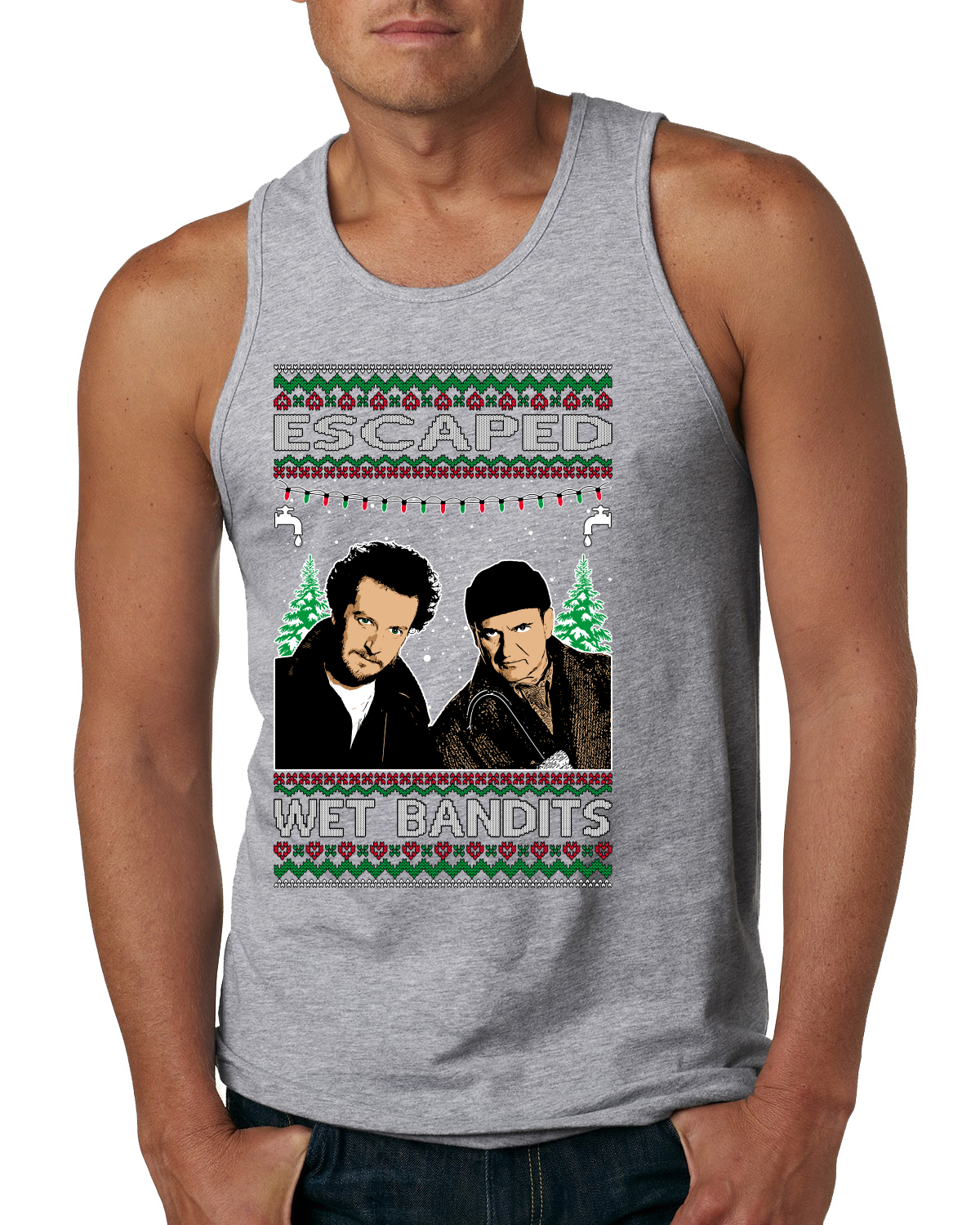 Camiseta sin mangas clásica de Escaped Bandits para hombre película de vacaciones en casa - Imagen 5 de 9