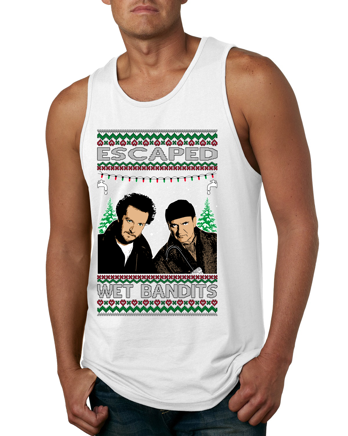 Camiseta sin mangas clásica de Escaped Bandits para hombre película de vacaciones en casa - Imagen 9 de 9