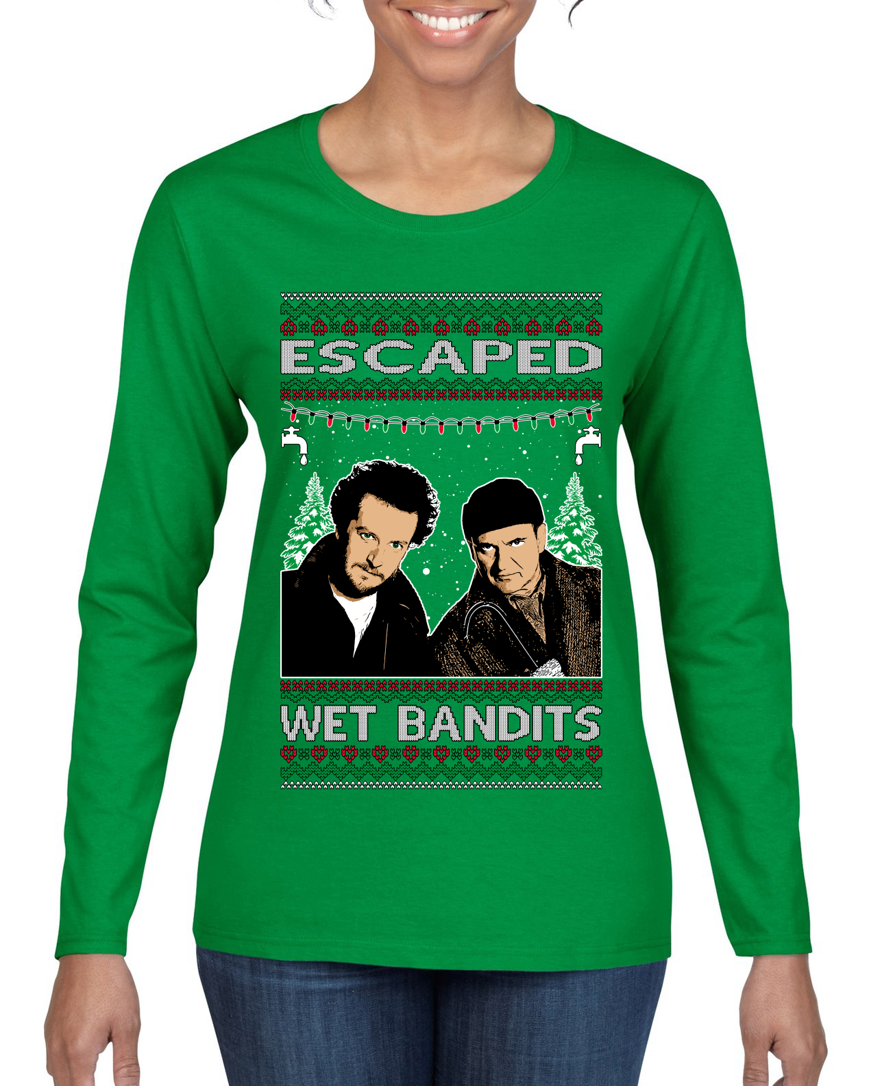 Langarm-T-Shirt Escaped Bandits klassisches Heim Urlaub Film Damen Grafik - Bild 5 von 10