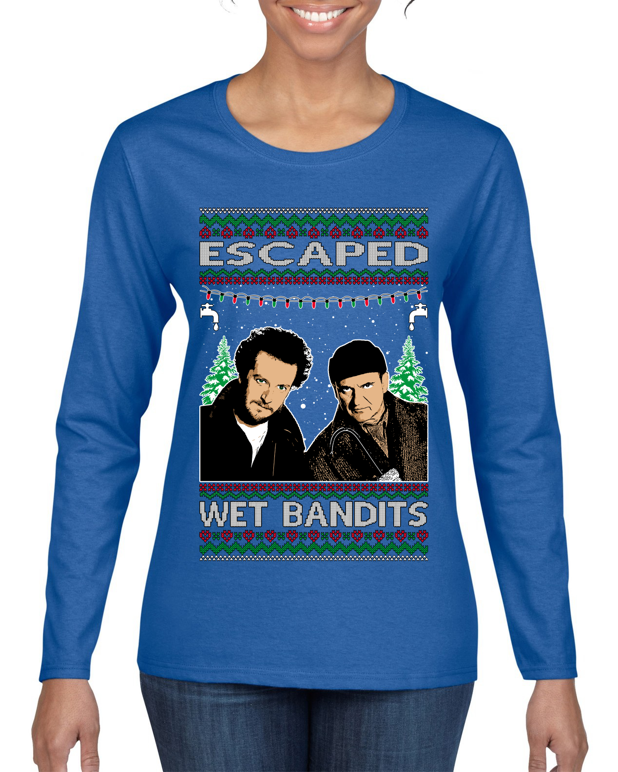 Langarm-T-Shirt Escaped Bandits klassisches Heim Urlaub Film Damen Grafik - Bild 9 von 10