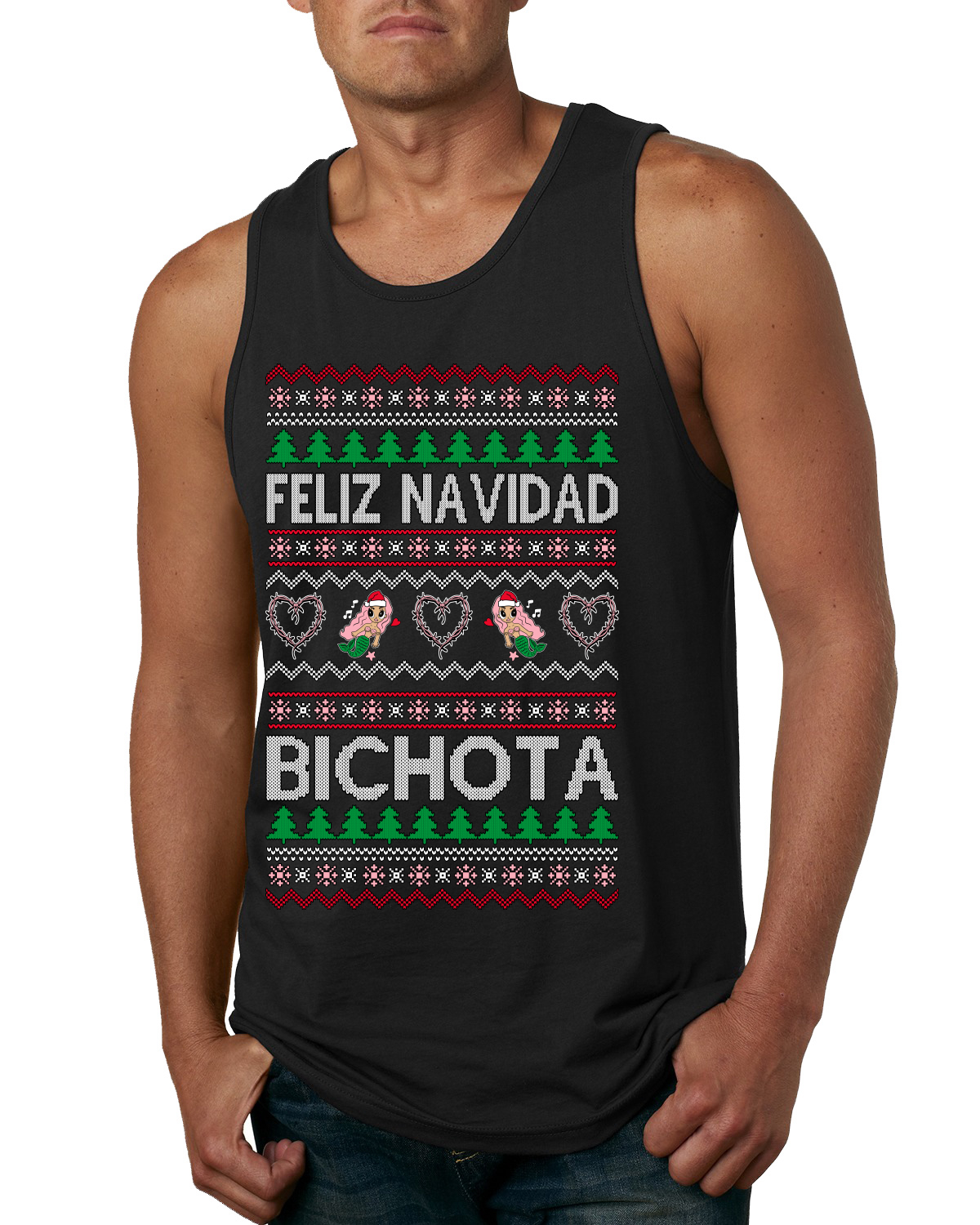 Feliz Navidad Bichota Men Tank Top - Picture 3 of 9