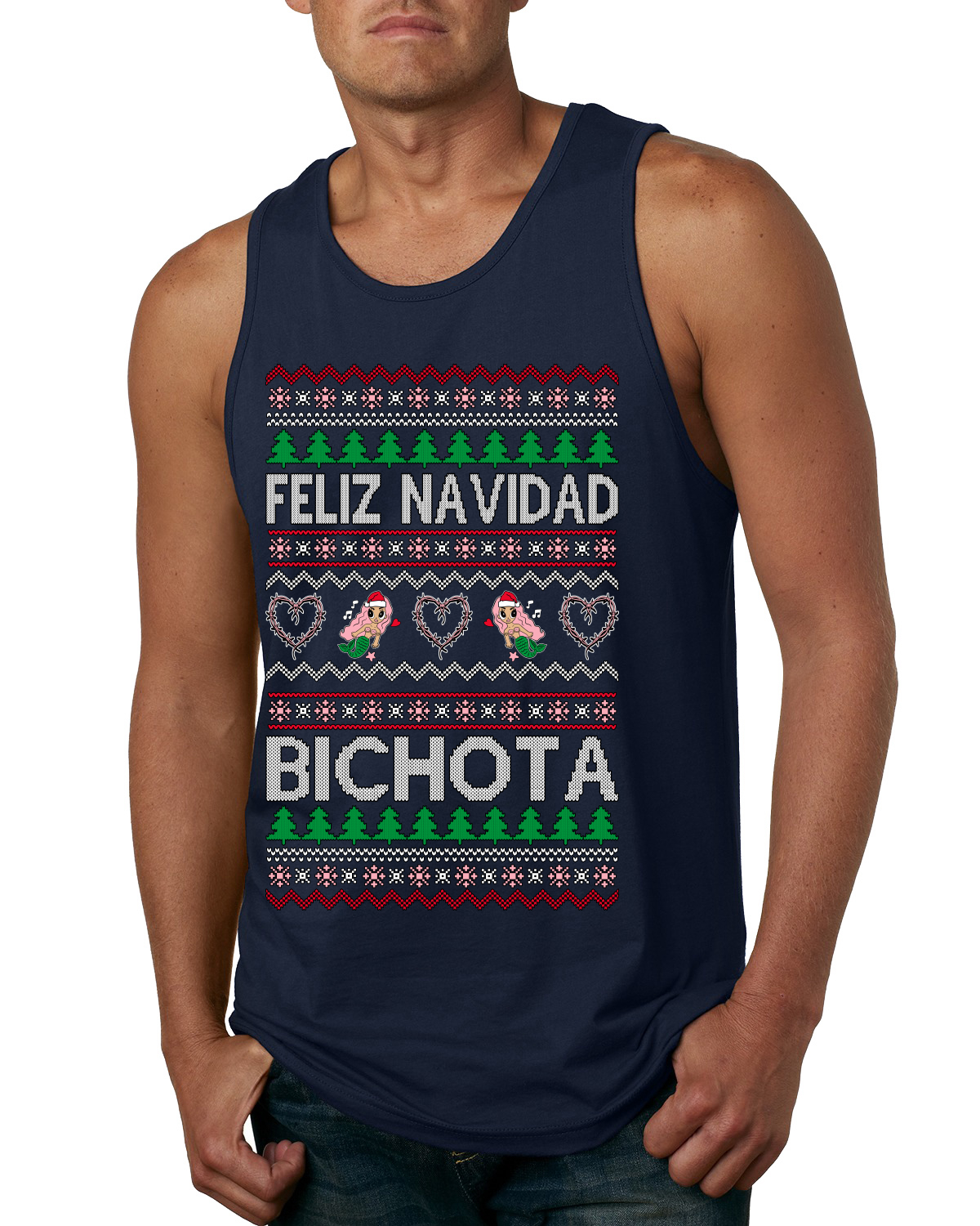 Feliz Navidad Bichota Men Tank Top - Picture 6 of 9