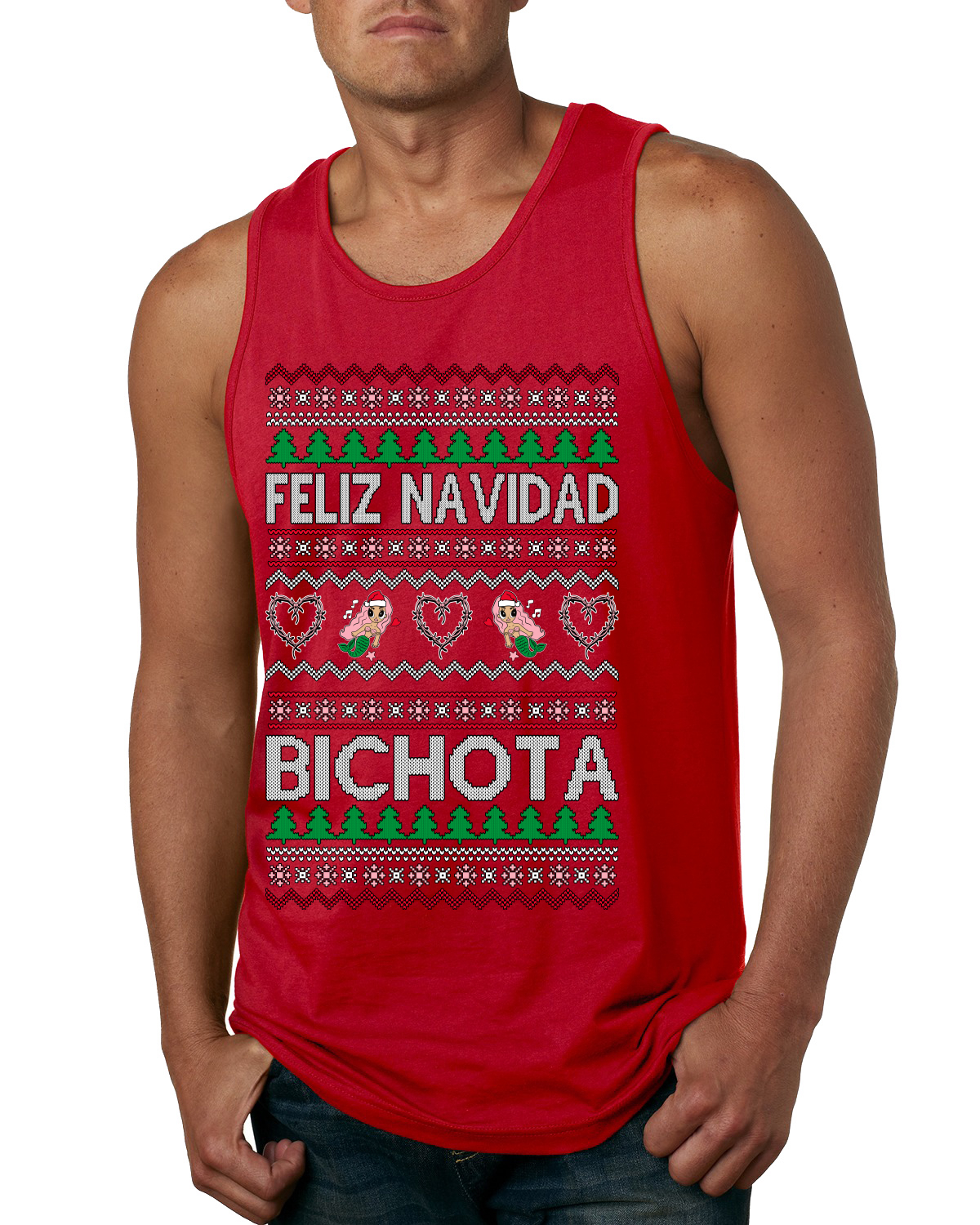 Feliz Navidad Bichota Men Tank Top - Picture 7 of 9