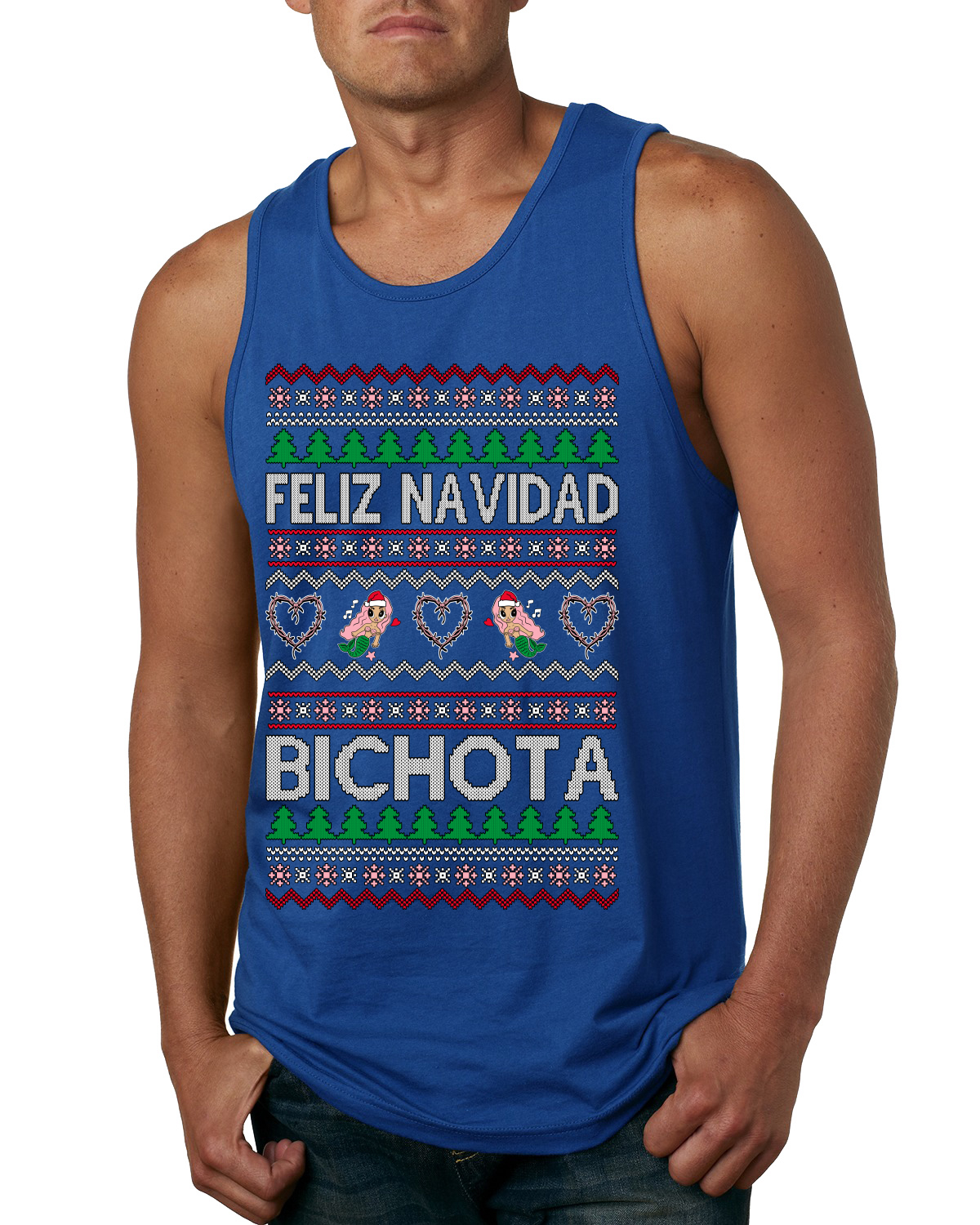 Feliz Navidad Bichota Men Tank Top - Picture 8 of 9