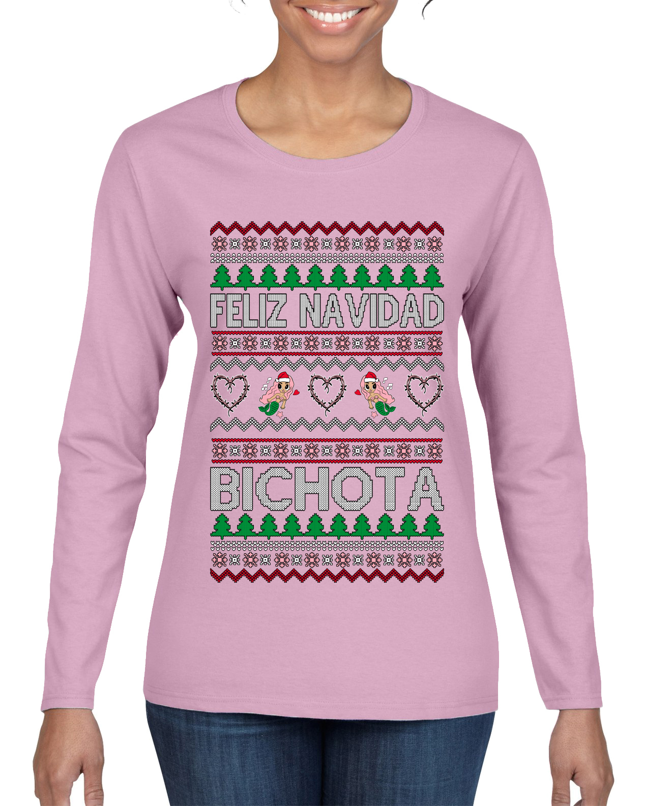 Camiseta para mujer Feliz Navidad Bichota manga larga - Imagen 6 de 11