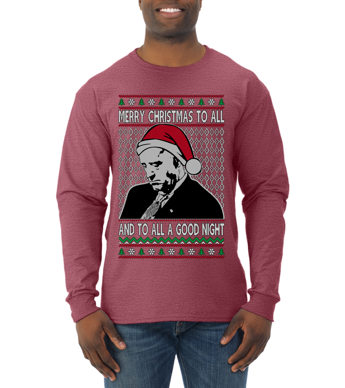 Langarmshirt Sleepy Joe Merry Xmas To All And All A Good Night Männer - Bild 14 von 15