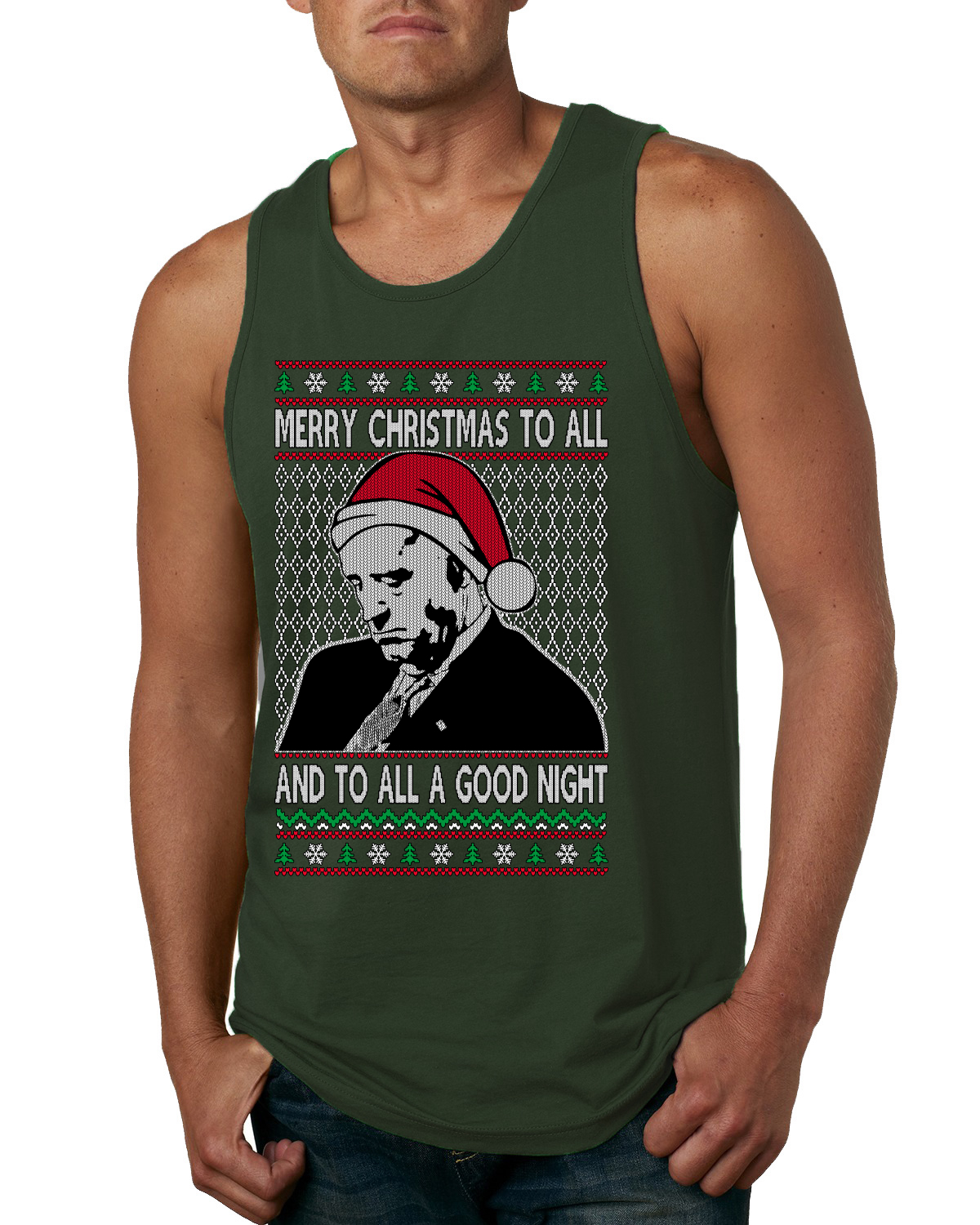 Camiseta sin mangas Sleepy Joe Merry Navidad To All And All A Good Night para hombre - Imagen 4 de 9