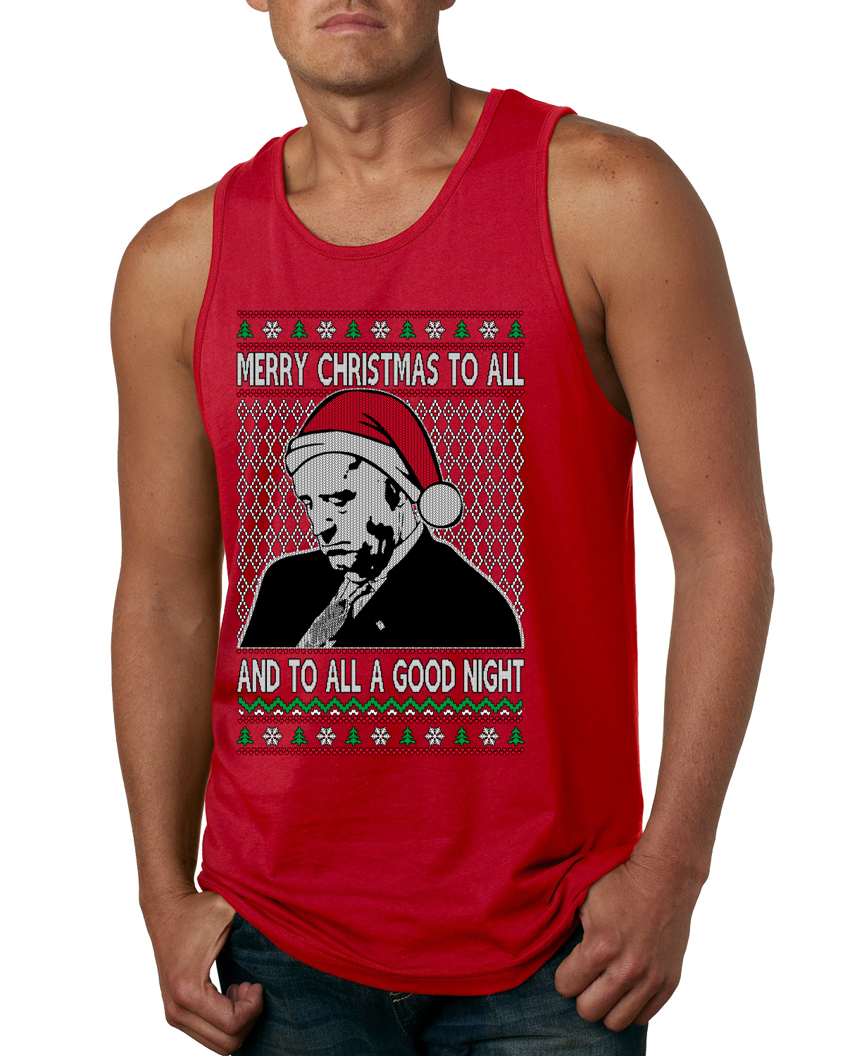 Camiseta sin mangas Sleepy Joe Merry Navidad To All And All A Good Night para hombre - Imagen 7 de 9