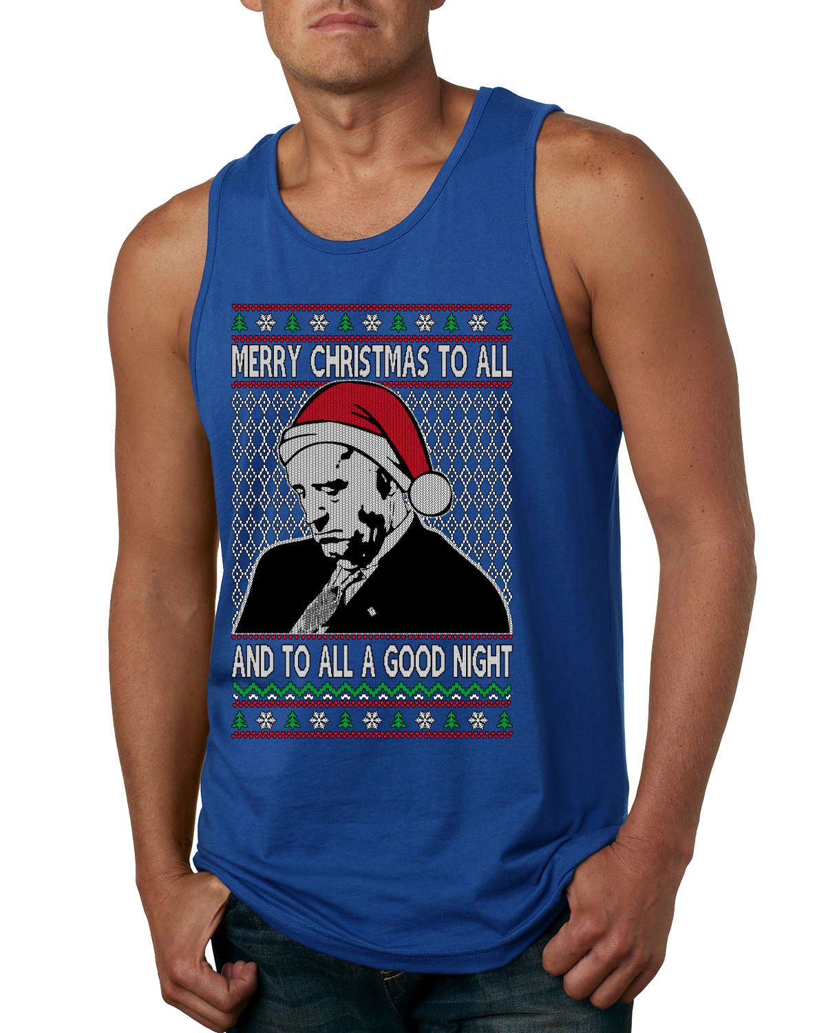 Camiseta sin mangas Sleepy Joe Merry Navidad To All And All A Good Night para hombre - Imagen 8 de 9