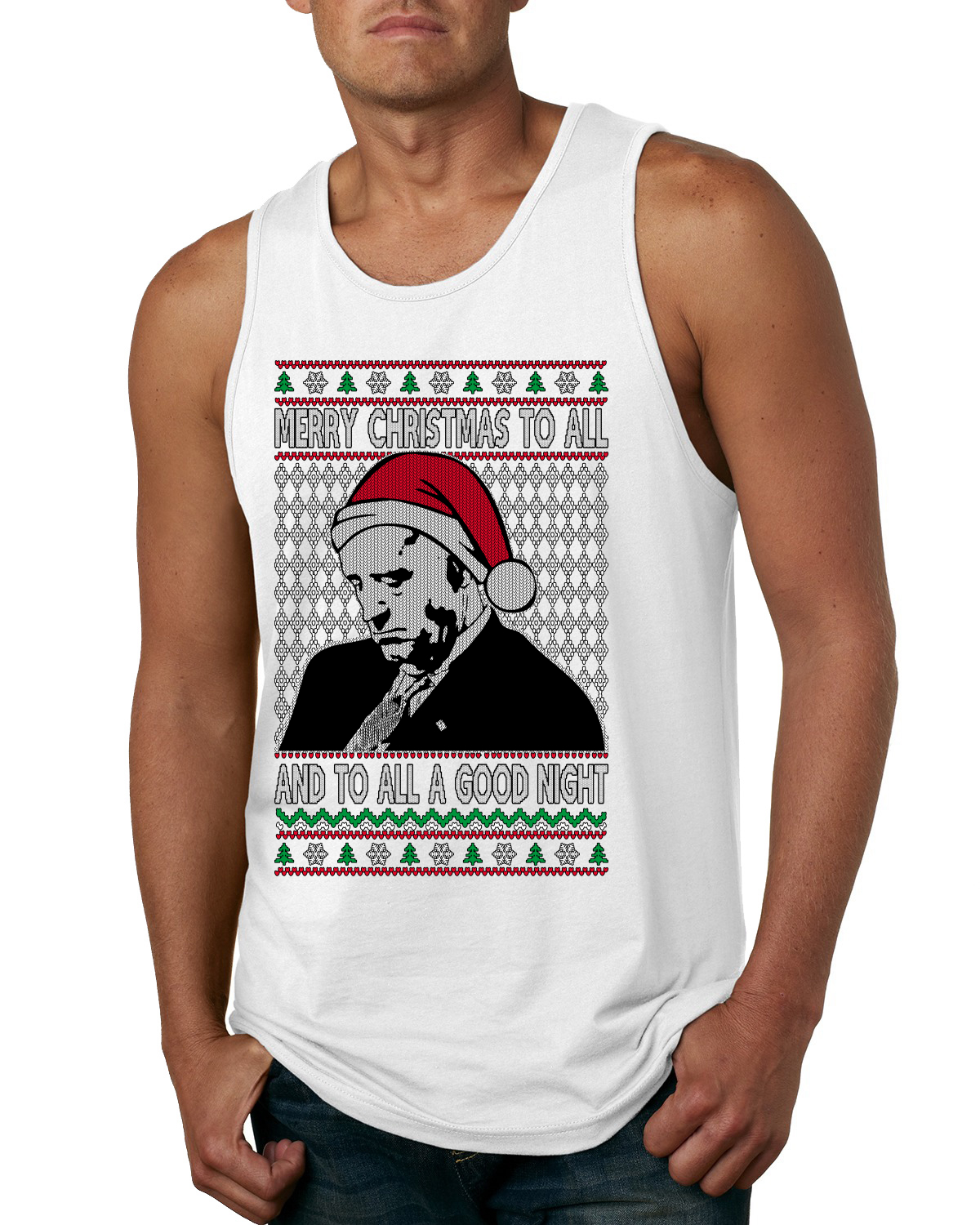 Camiseta sin mangas Sleepy Joe Merry Navidad To All And All A Good Night para hombre - Imagen 9 de 9