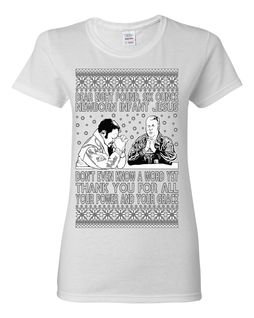 Camiseta gráfica de 8 libras 6 onzas bebé Jesús agitar y hornear para mujer - Imagen 13 de 13