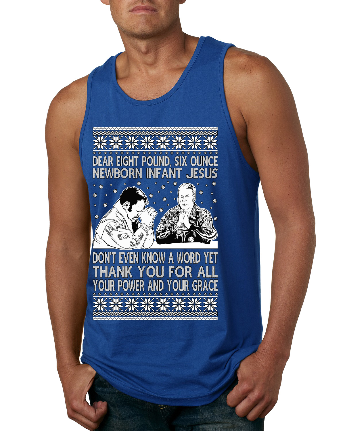 Camiseta sin mangas 8 libras 6 onzas Baby Jesus Shake and Hornear para hombre - Imagen 8 de 9