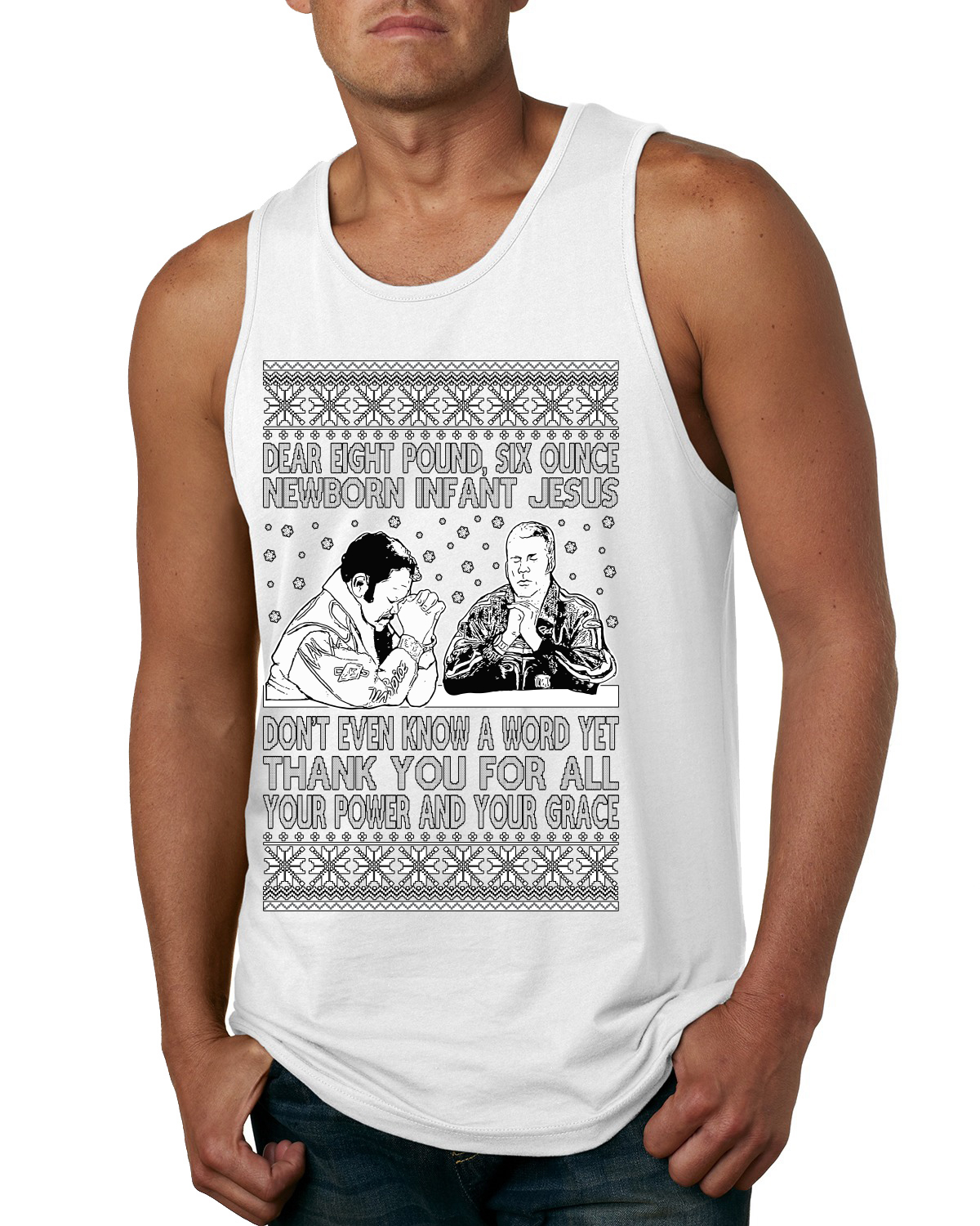 Camiseta sin mangas 8 libras 6 onzas Baby Jesus Shake and Hornear para hombre - Imagen 9 de 9