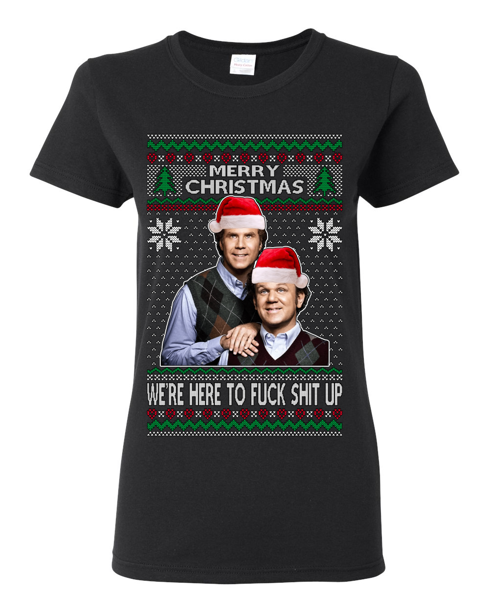 Here To F Stuff Up Step Brothers Holiday Pose Women Graphic TShirt - Picture 2 of 12