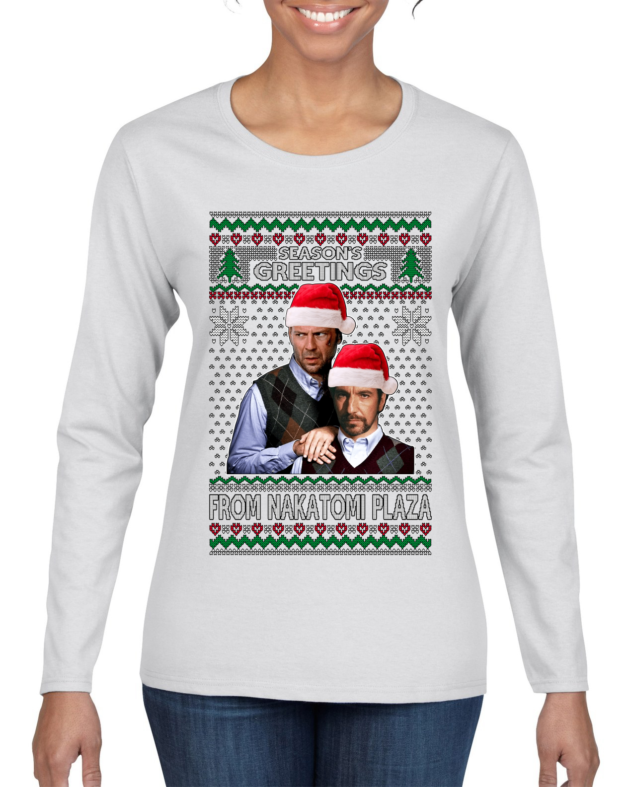 Seasons Greeting From Nakatomi Plaza Women Graphic Long Sleeve TShirt