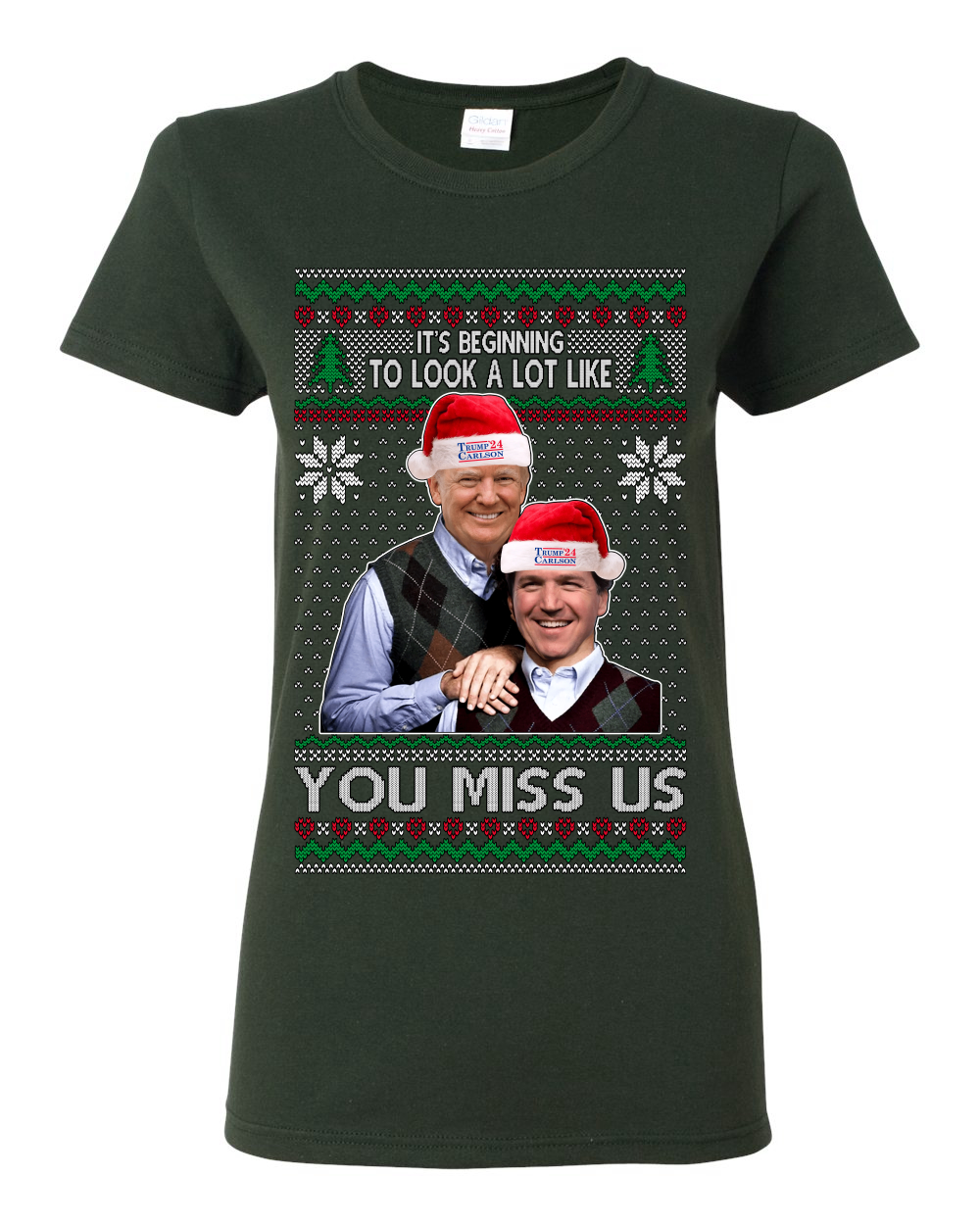 Camiseta gráfica para mujer Beginning To Look You Miss Us Trump Carlson 24 - Imagen 4 de 12