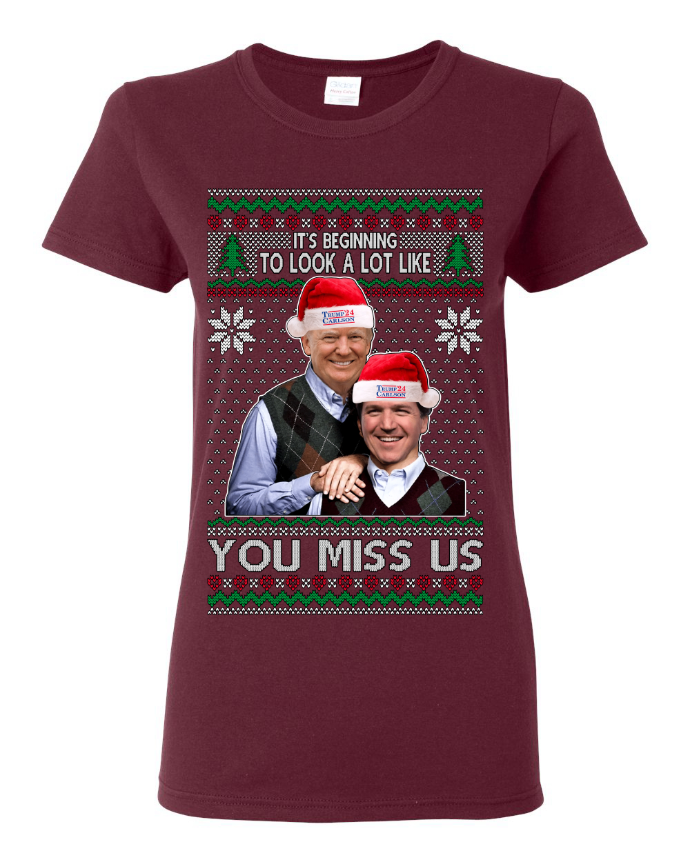 Camiseta gráfica para mujer Beginning To Look You Miss Us Trump Carlson 24 - Imagen 7 de 12