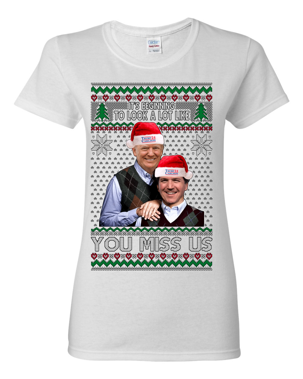 Camiseta gráfica para mujer Beginning To Look You Miss Us Trump Carlson 24 - Imagen 12 de 12