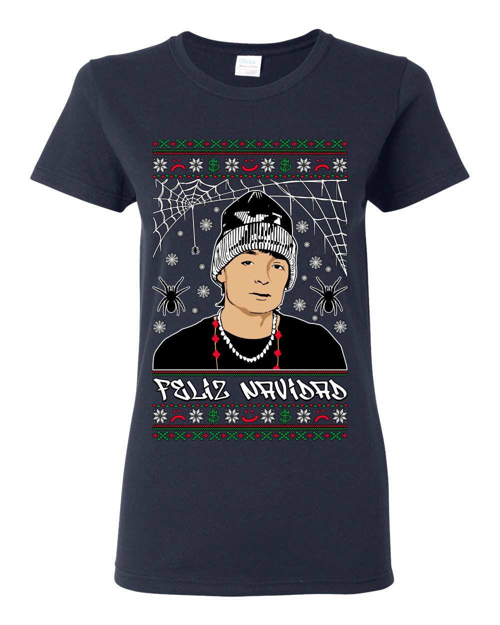 Camiseta gráfica para mujer Peso Feliz Navidad pluma - Imagen 8 de 12