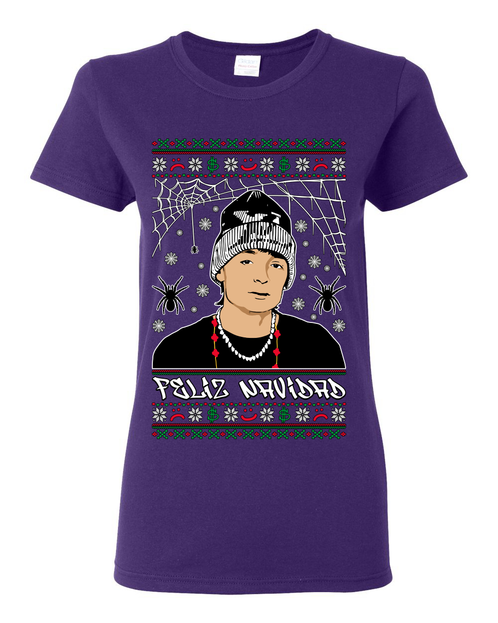 Camiseta gráfica para mujer Peso Feliz Navidad pluma - Imagen 9 de 12