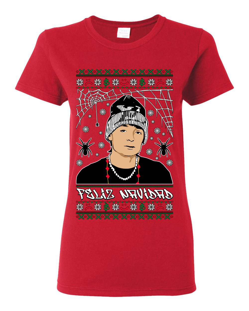 Camiseta gráfica para mujer Peso Feliz Navidad pluma - Imagen 10 de 12
