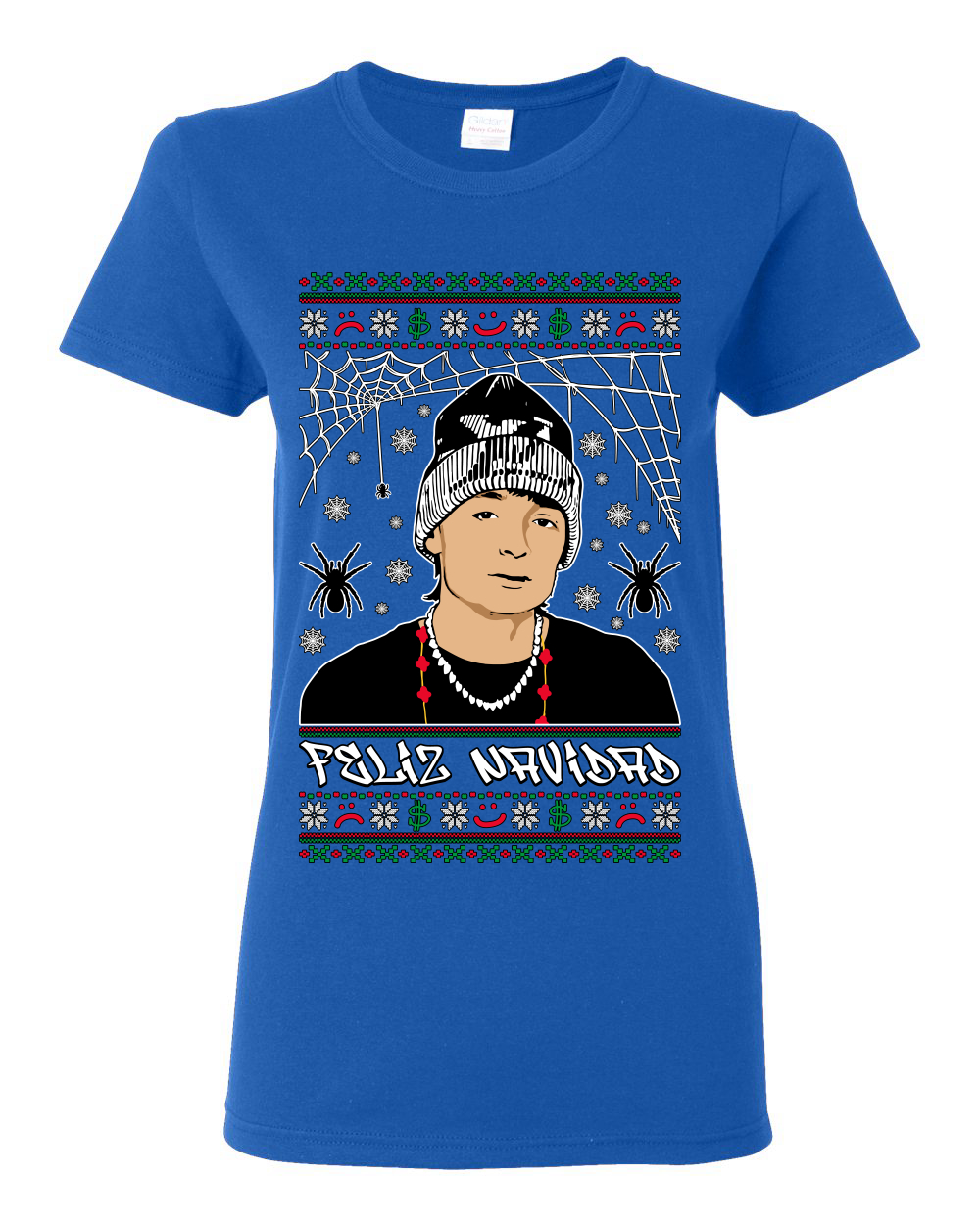 Camiseta gráfica para mujer Peso Feliz Navidad pluma - Imagen 11 de 12