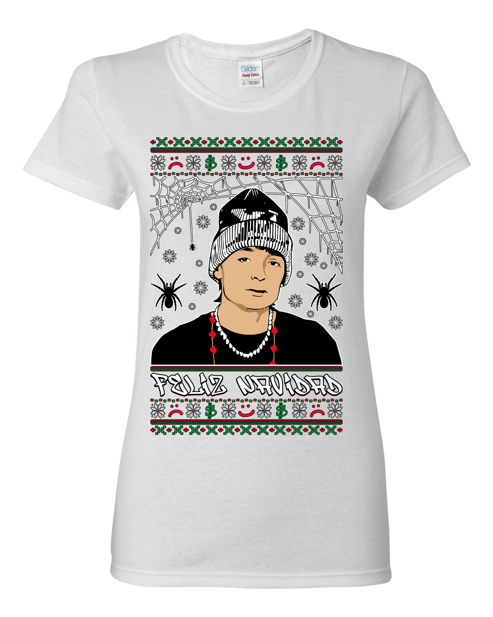 Camiseta gráfica para mujer Peso Feliz Navidad pluma - Imagen 12 de 12