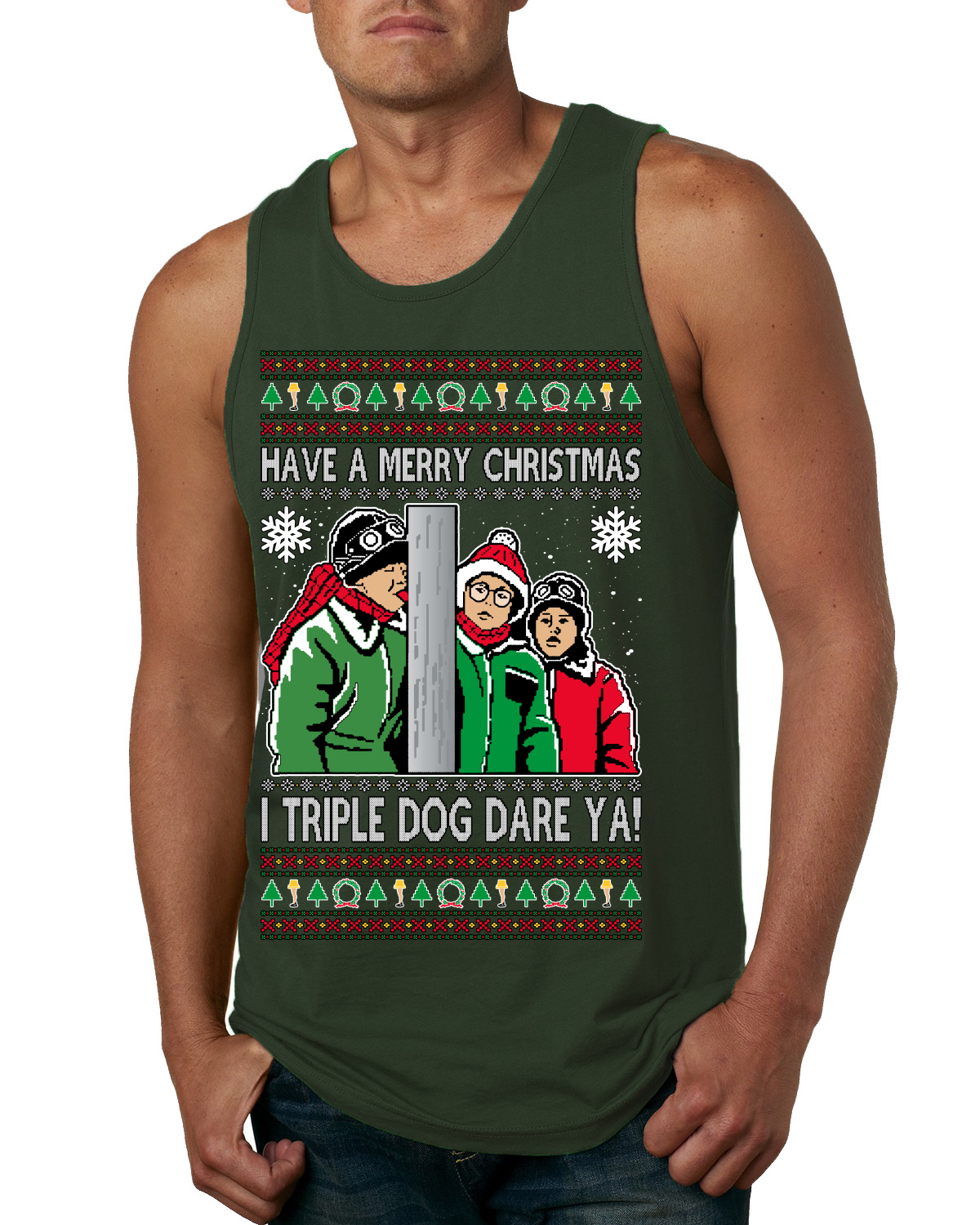 Camiseta sin mangas I Triple Dog Dare Ya Merry Story para hombre - Imagen 3 de 8