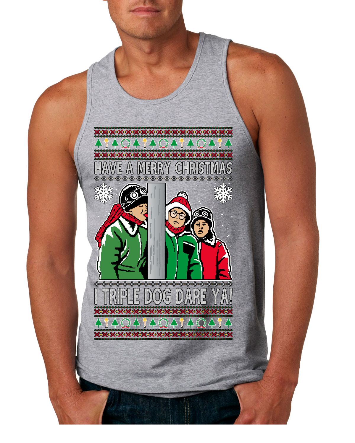 Camiseta sin mangas I Triple Dog Dare Ya Merry Story para hombre - Imagen 4 de 8