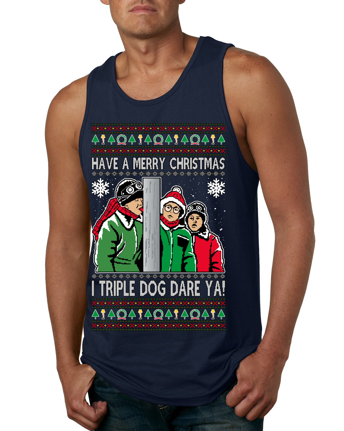 Camiseta sin mangas I Triple Dog Dare Ya Merry Story para hombre - Imagen 5 de 8