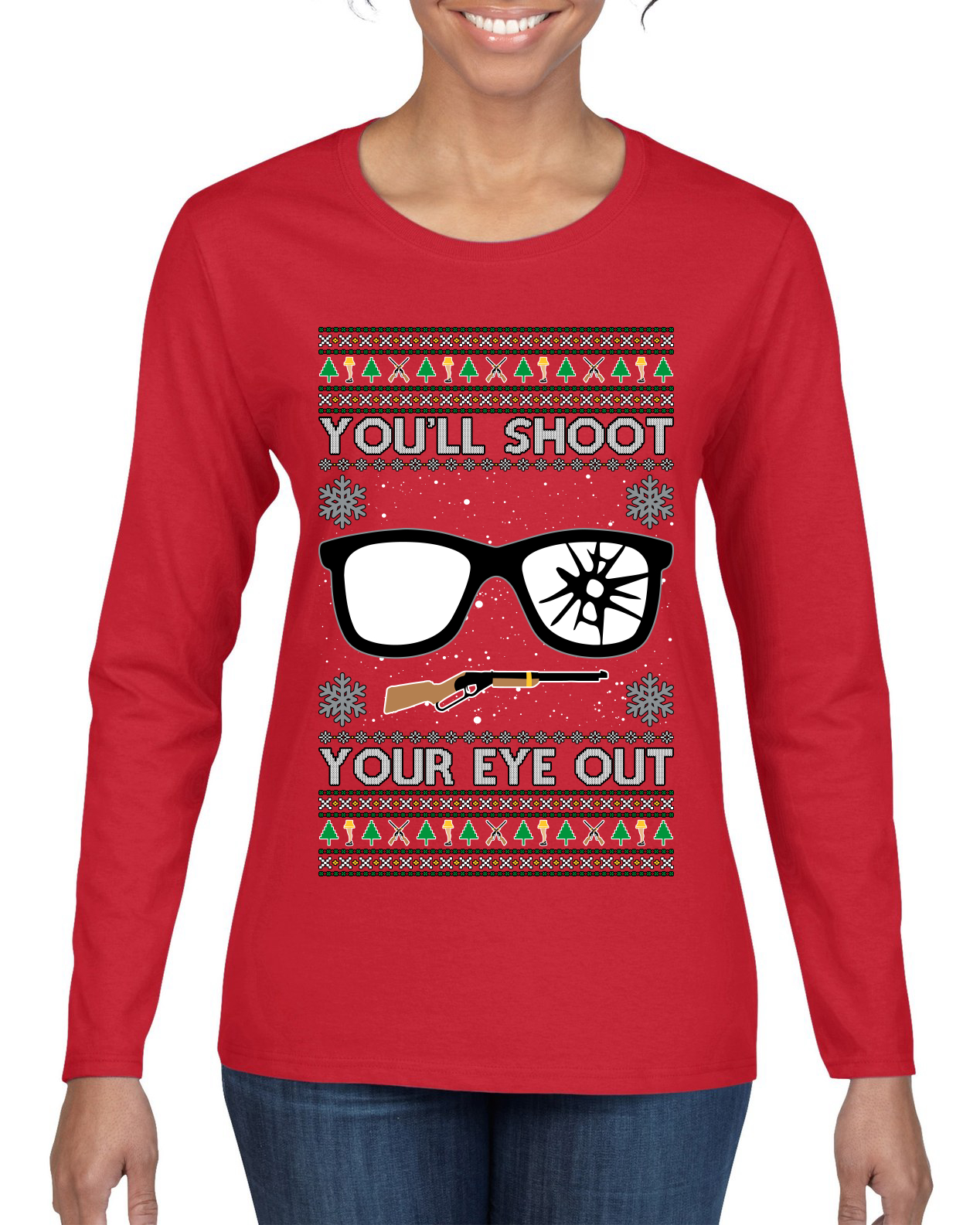 Camiseta gráfica manga larga para mujer Youll Shoot Your Eye Out Story - Imagen 7 de 9