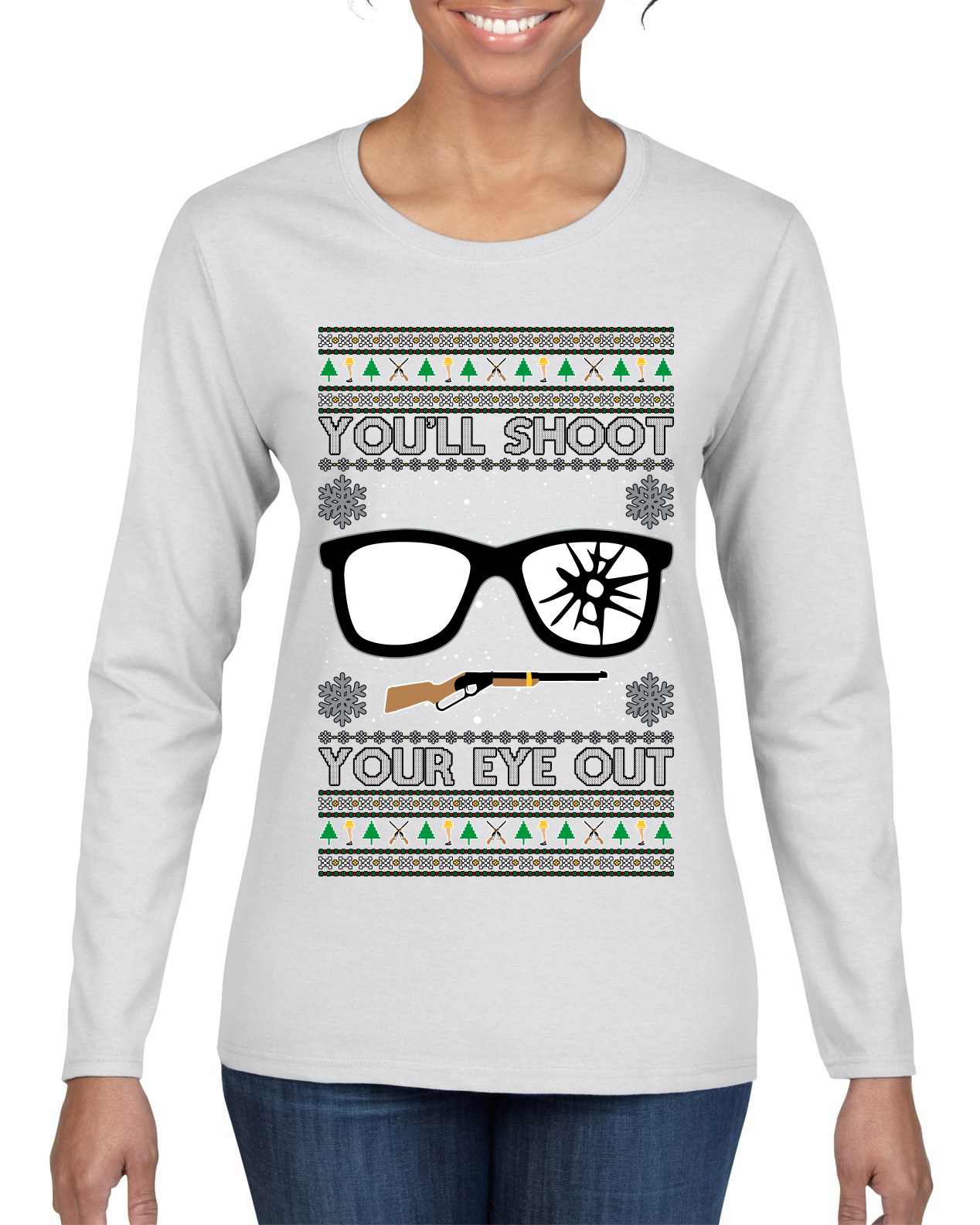 Camiseta gráfica manga larga para mujer Youll Shoot Your Eye Out Story - Imagen 9 de 9