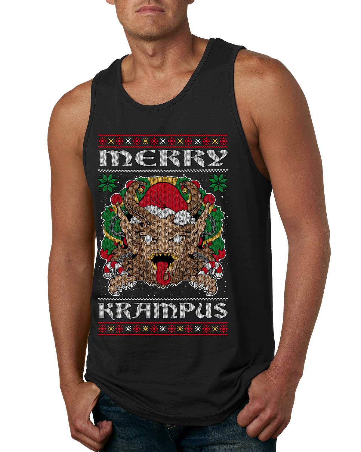 Figura sin mangas Merry Krampus Santa Folklore terror para hombres - Imagen 2 de 8