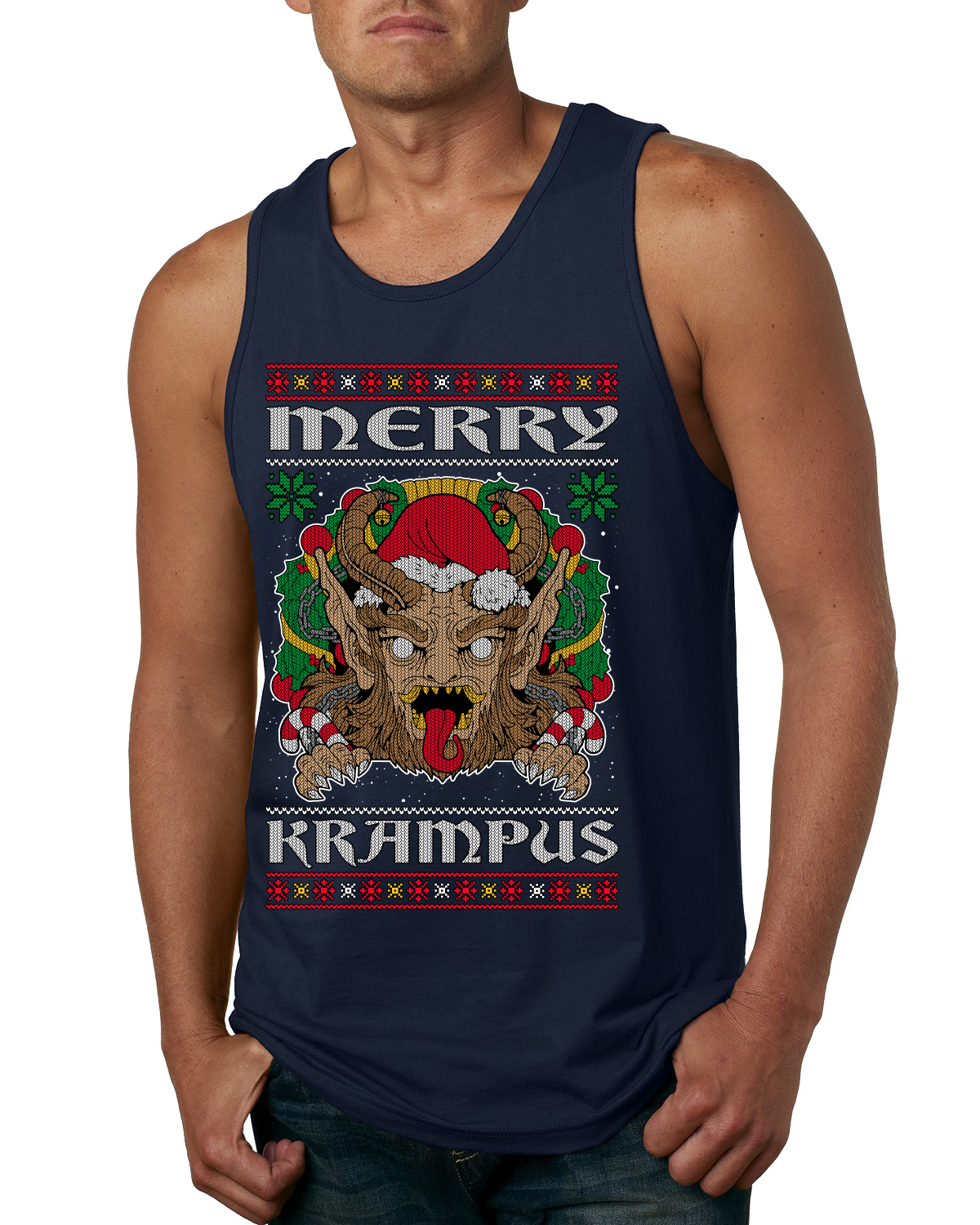 Figura sin mangas Merry Krampus Santa Folklore terror para hombres - Imagen 5 de 8