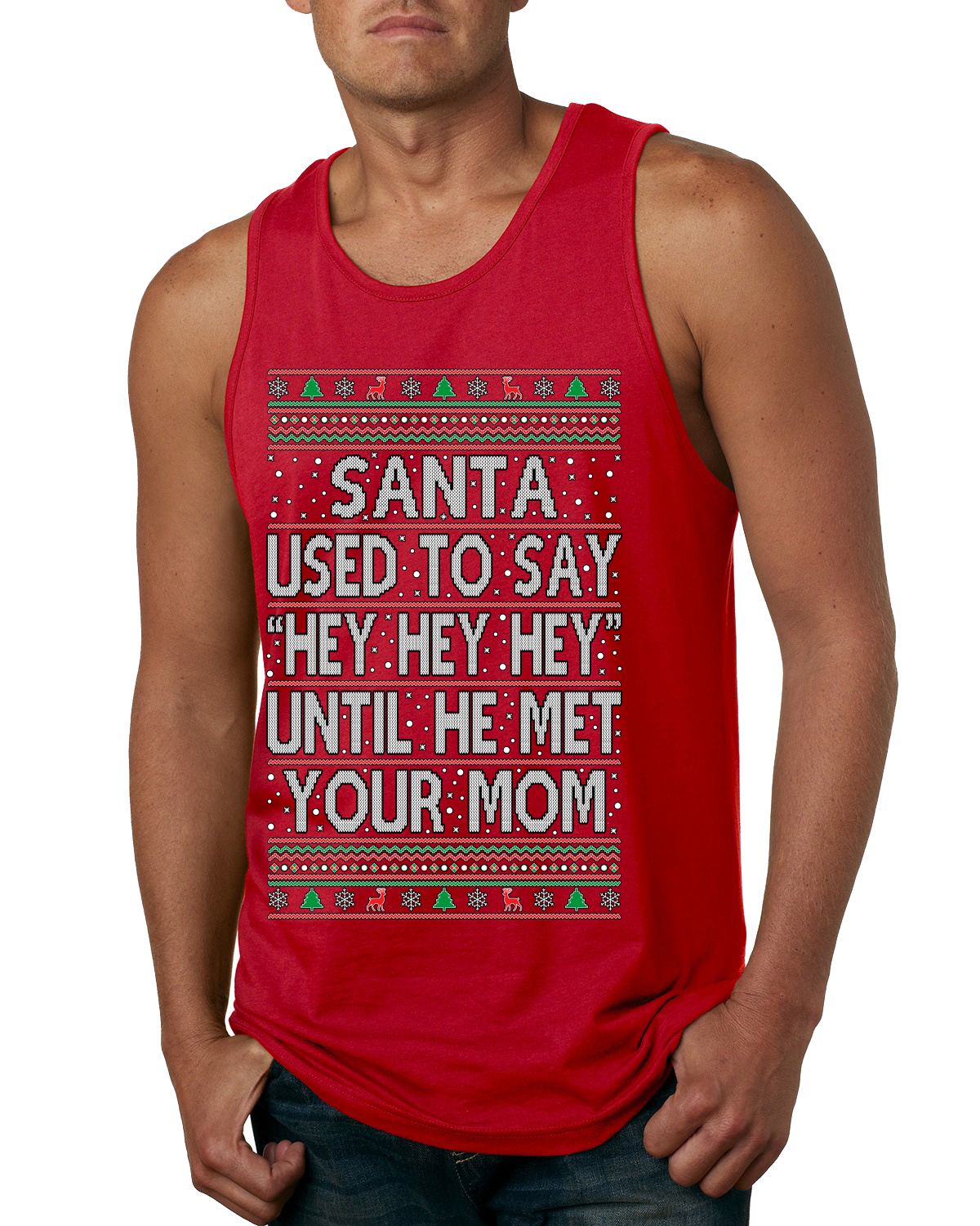 Camiseta sin mangas para hombre Santa Used To Say Hey Until He Met Your Mom - Imagen 7 de 9