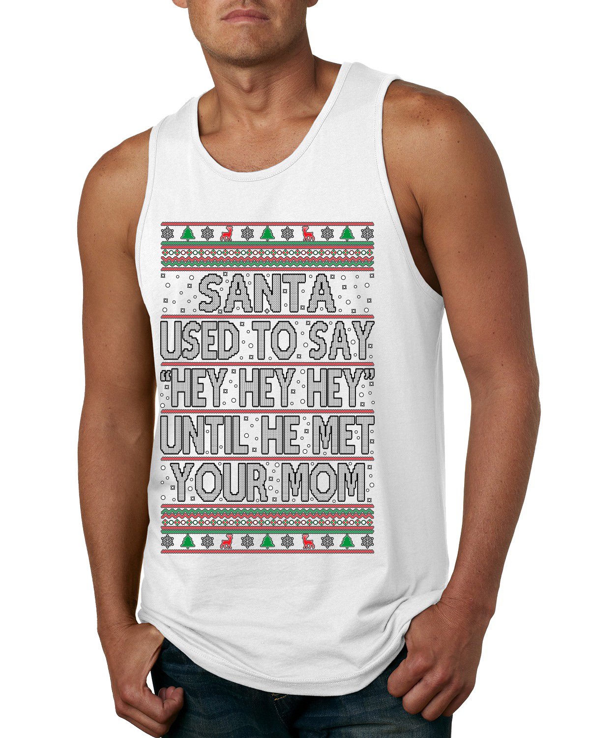 Camiseta sin mangas para hombre Santa Used To Say Hey Until He Met Your Mom - Imagen 9 de 9