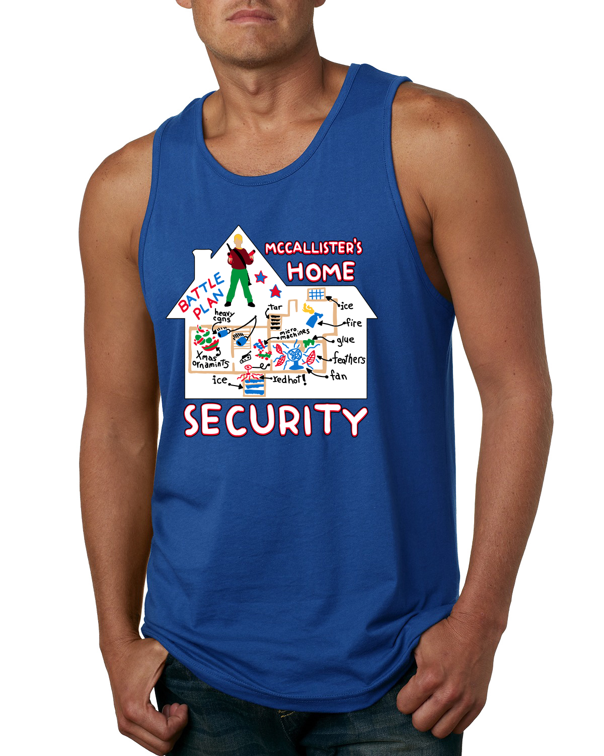 Camiseta sin mangas McCallister's Home Security Battle Plans sola para hombre - Imagen 8 de 9