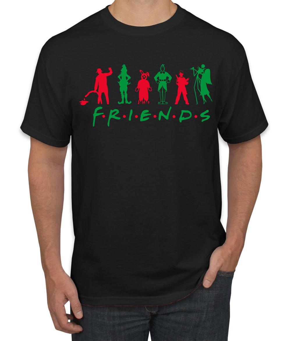 Iconic Holiday Movie Characters Friends Parody Red Green Men TShirt - Picture 3 of 7