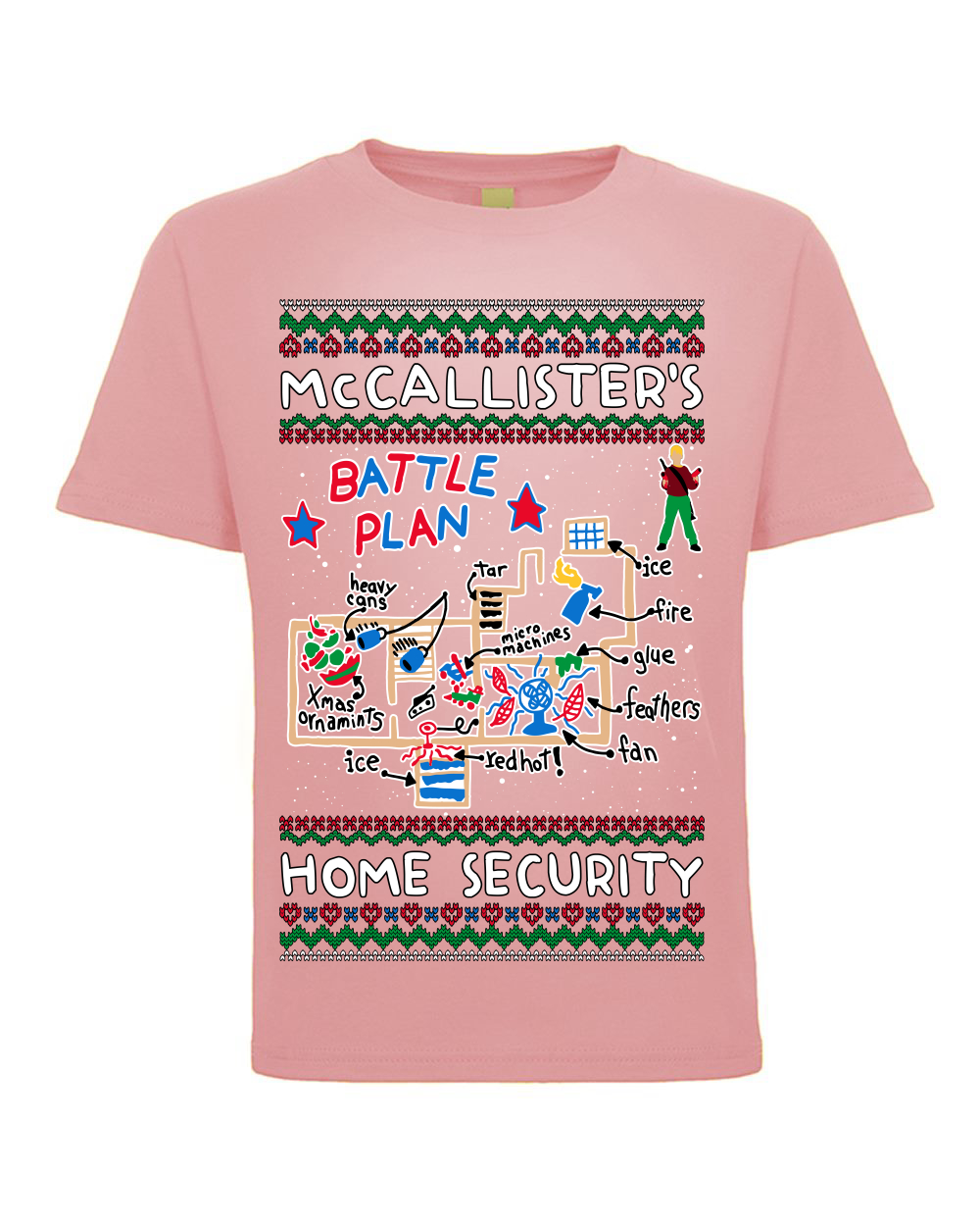 Grafik-T-Shirt McCallister's Home Security Battle Plan Alone Kevin Kleinkind Crew - Bild 6 von 6
