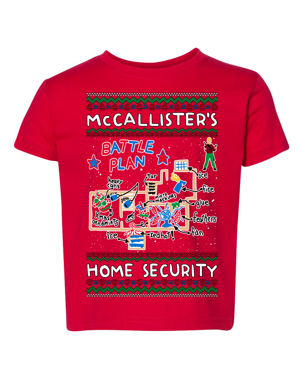 Grafik-T-Shirt McCallister's Home Security Battle Plan Alone Kevin Kleinkind Crew - Bild 4 von 6